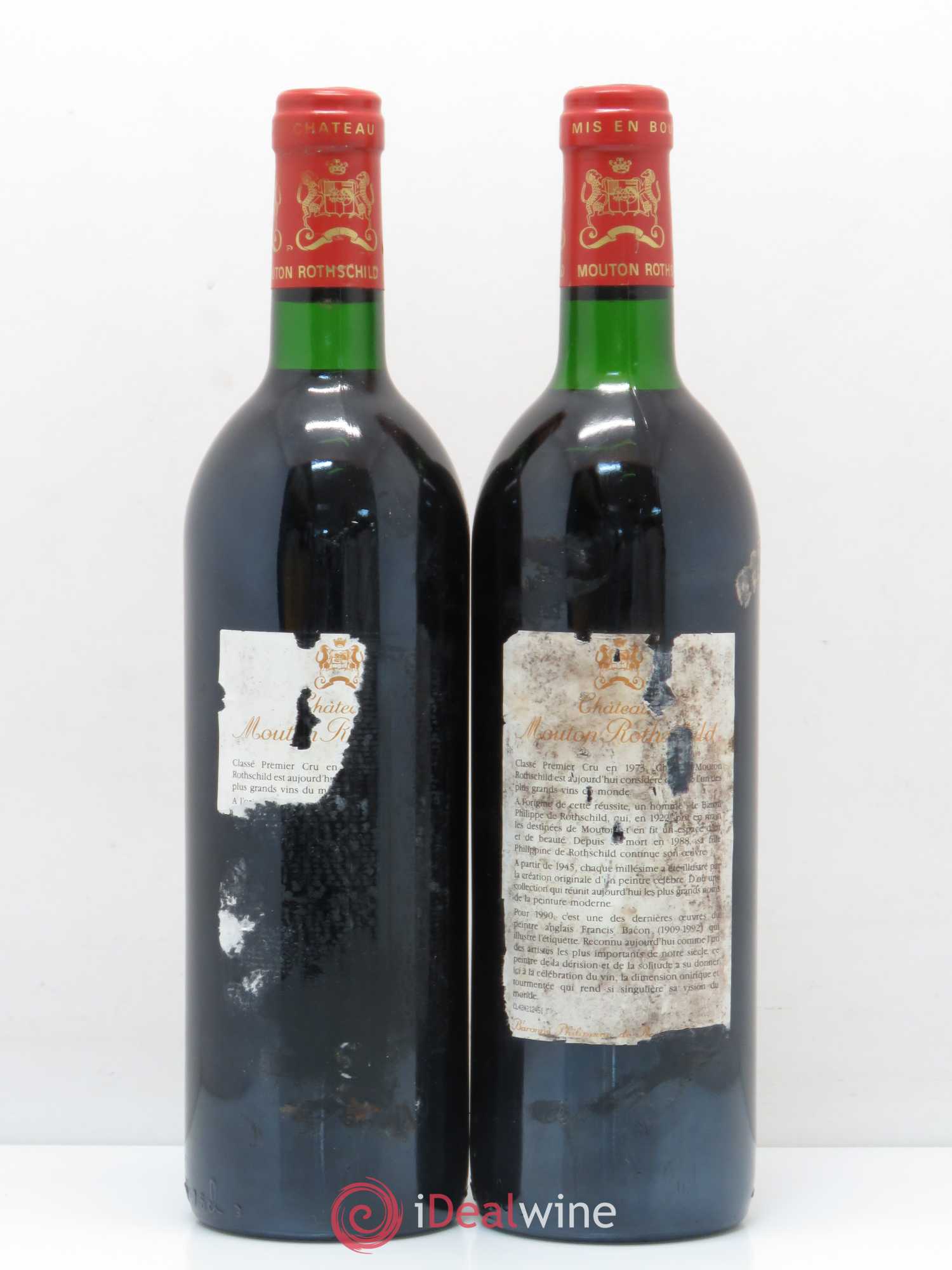 Château Mouton Rothschild 1er Grand Cru Classé 1990 - Lot de 2 bouteilles - 1