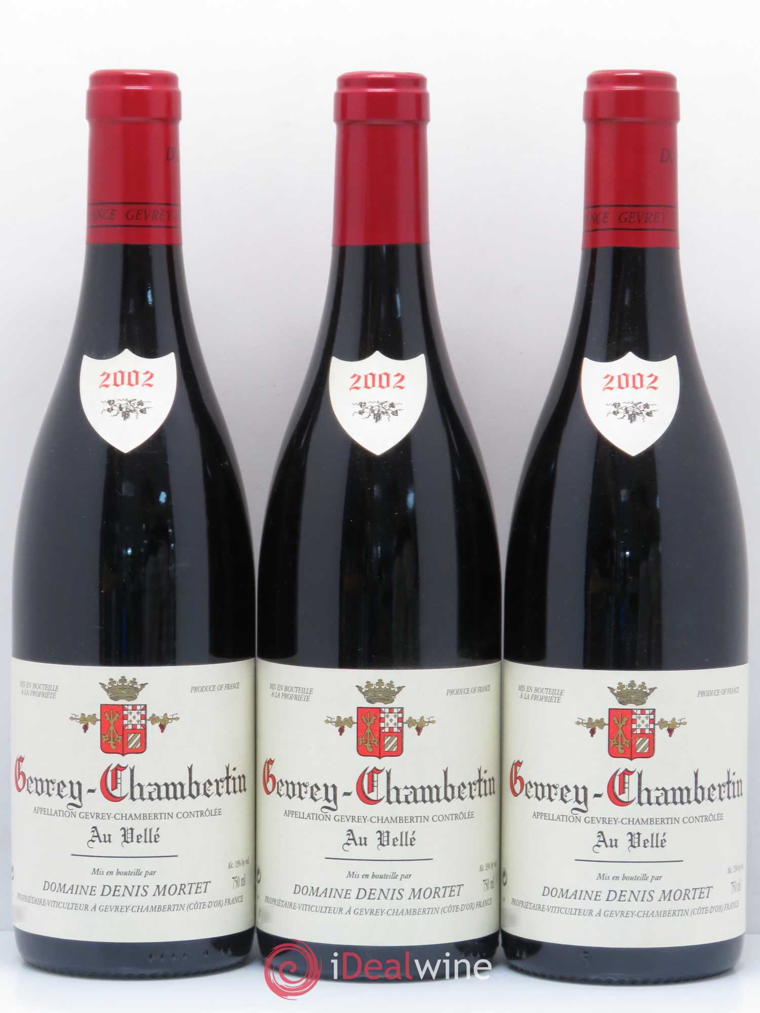 Gevrey-Chambertin Au Vellé Denis Mortet (Domaine) 2002 - Lot de 3 bouteilles - 0