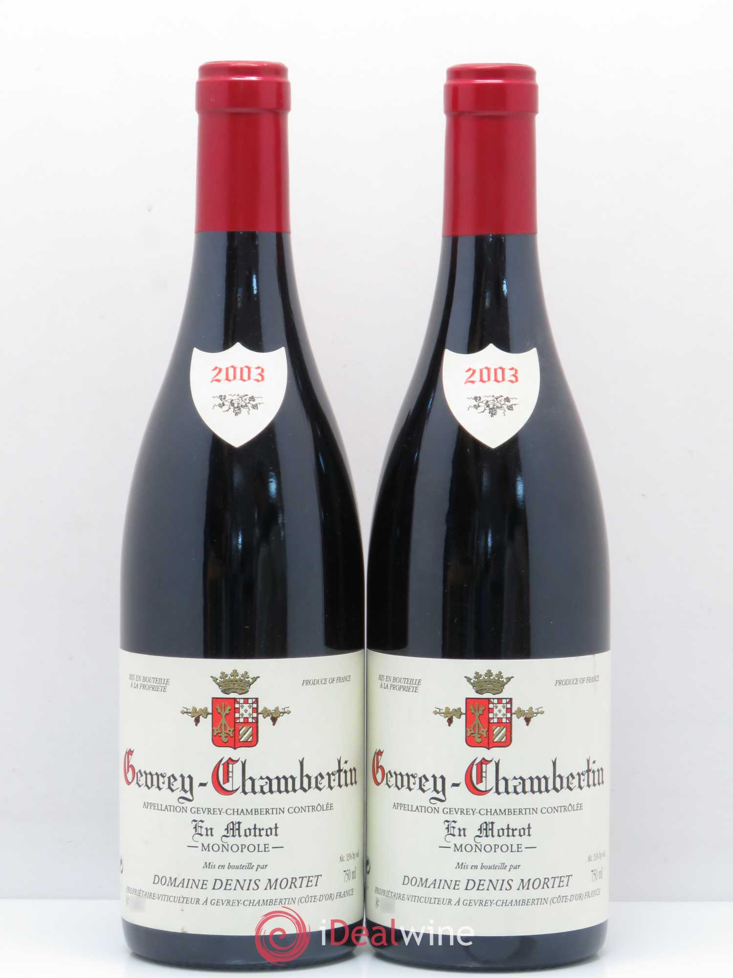 Gevrey-Chambertin En Motrot Denis Mortet (Domaine) 2003 - Lot de 2 bouteilles - 0