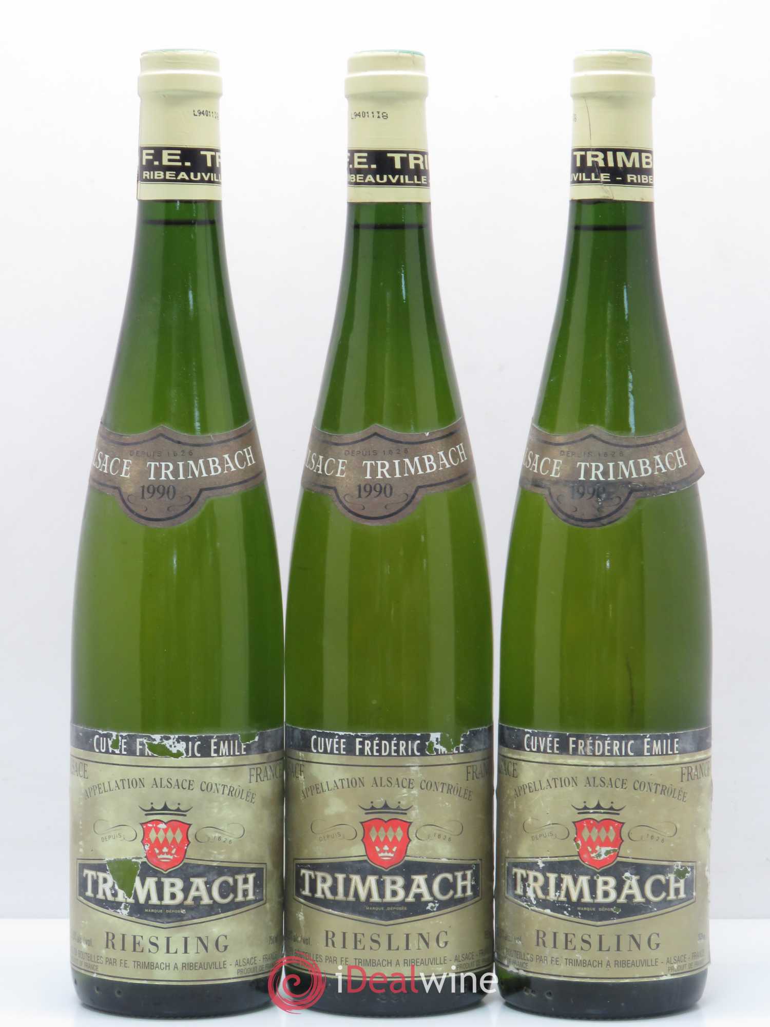 Alsace Riesling Cuvée Frédéric Emile Trimbach (Domaine) 1990 - Lot de 3 bouteilles - 0