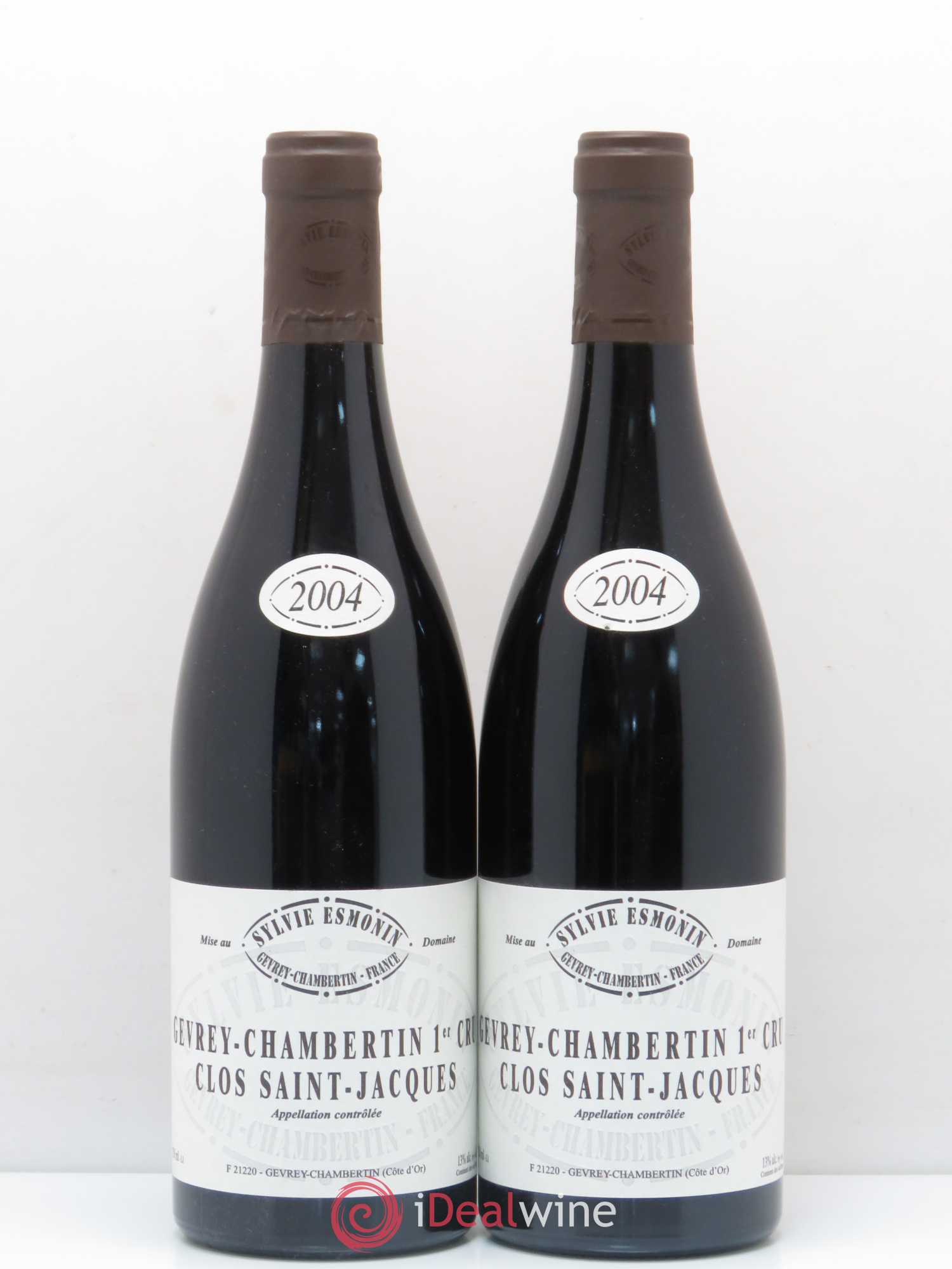 Gevrey-Chambertin 1er Cru Clos Saint Jacques Sylvie Esmonin 2004 - Lot de 2 bouteilles - 0