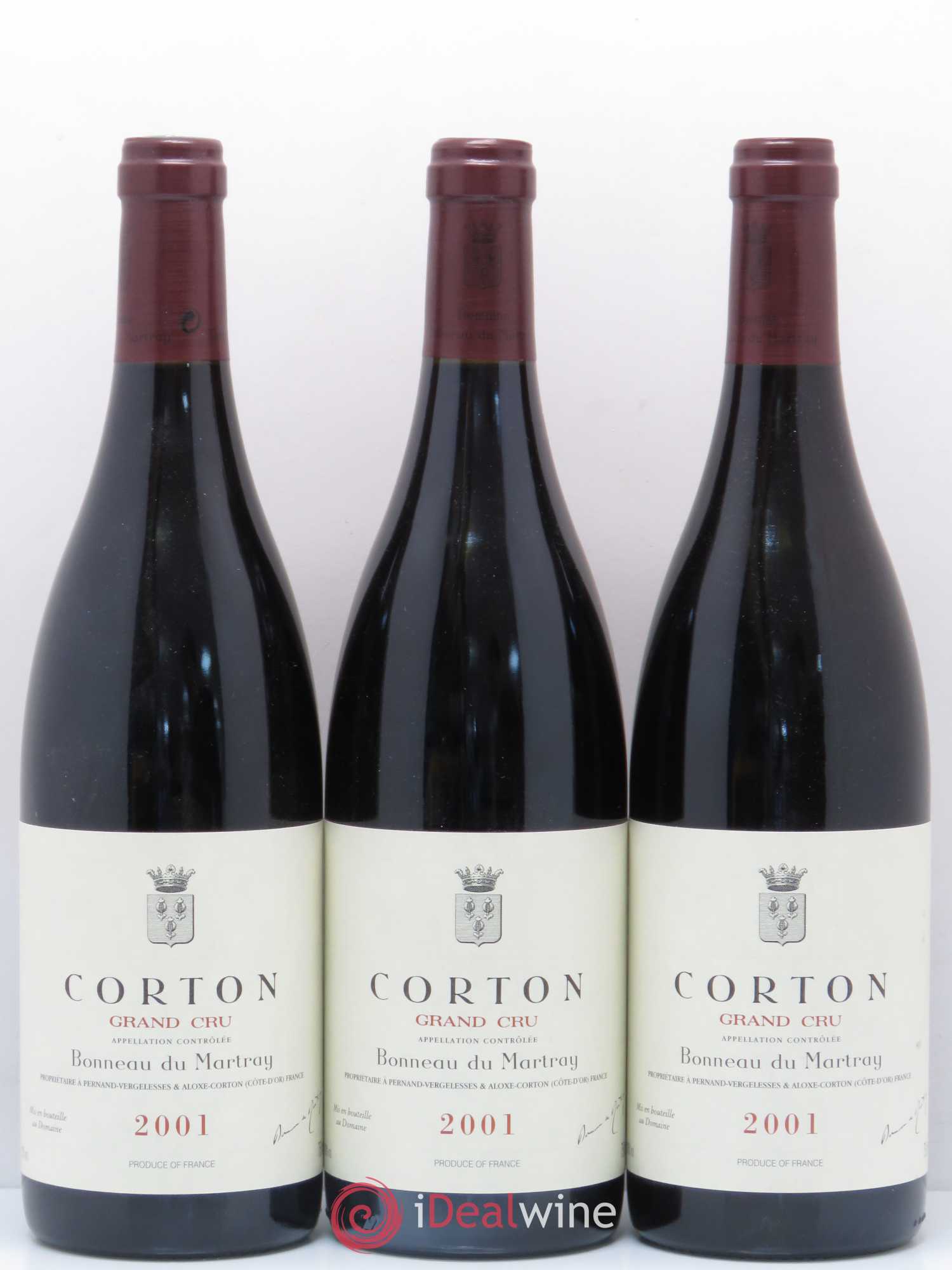 Corton Grand Cru Bonneau du Martray (Domaine) 2001 - Lot de 3 bouteilles - 0