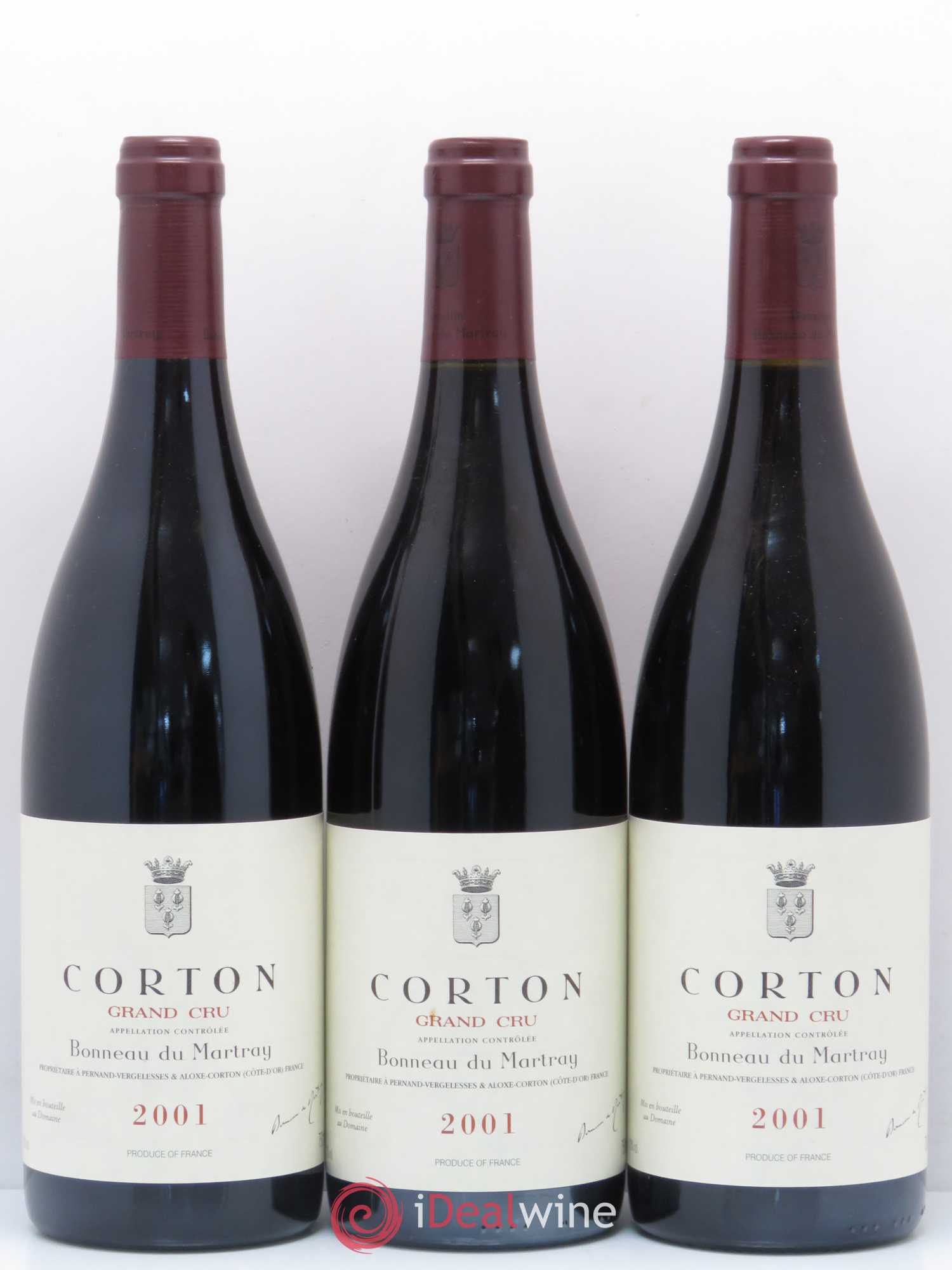 Corton Grand Cru Bonneau du Martray (Domaine) 2001 - Lot de 3 bouteilles - 0