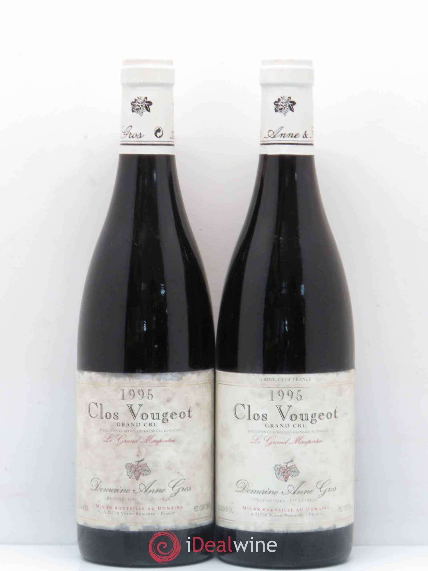 Clos de Vougeot Grand Cru Le Grand Maupertui Anne Gros 1995 - Lot de 2 bouteilles - 0