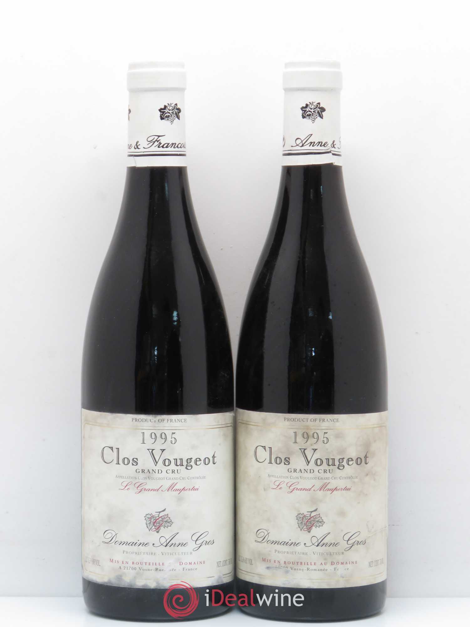 Clos de Vougeot Grand Cru Le Grand Maupertui Anne Gros 1995 - Lot de 2 bouteilles - 0