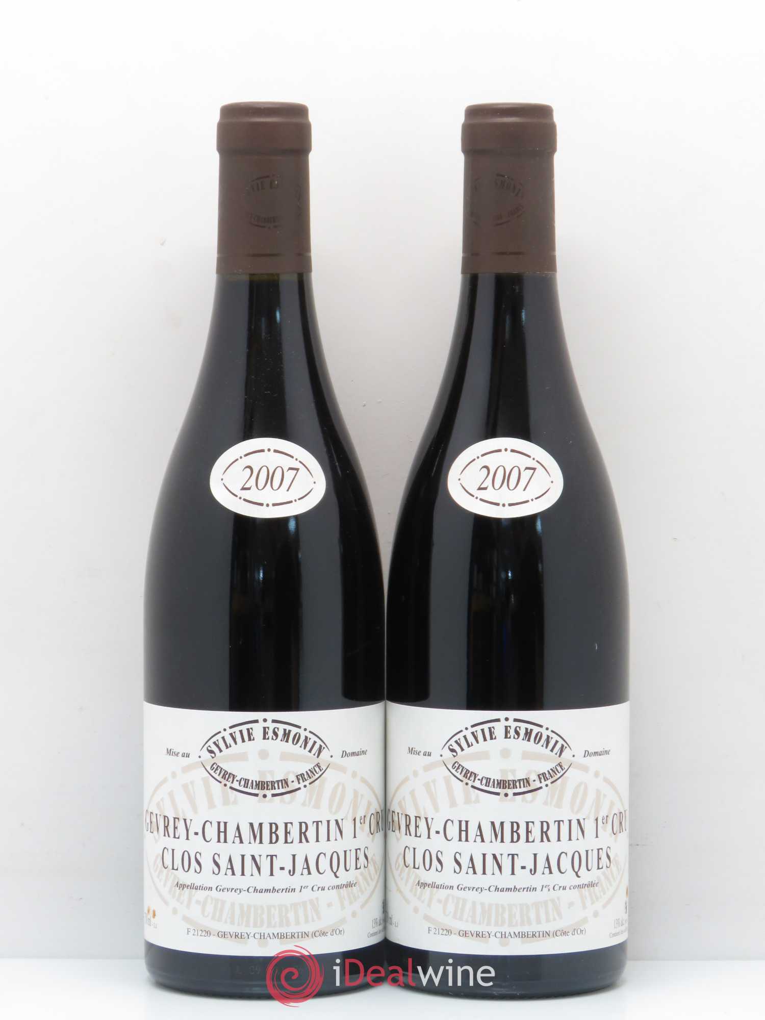 Gevrey-Chambertin 1er Cru Clos Saint Jacques Sylvie Esmonin 2007 - Lotto di 2 bottiglie - 0