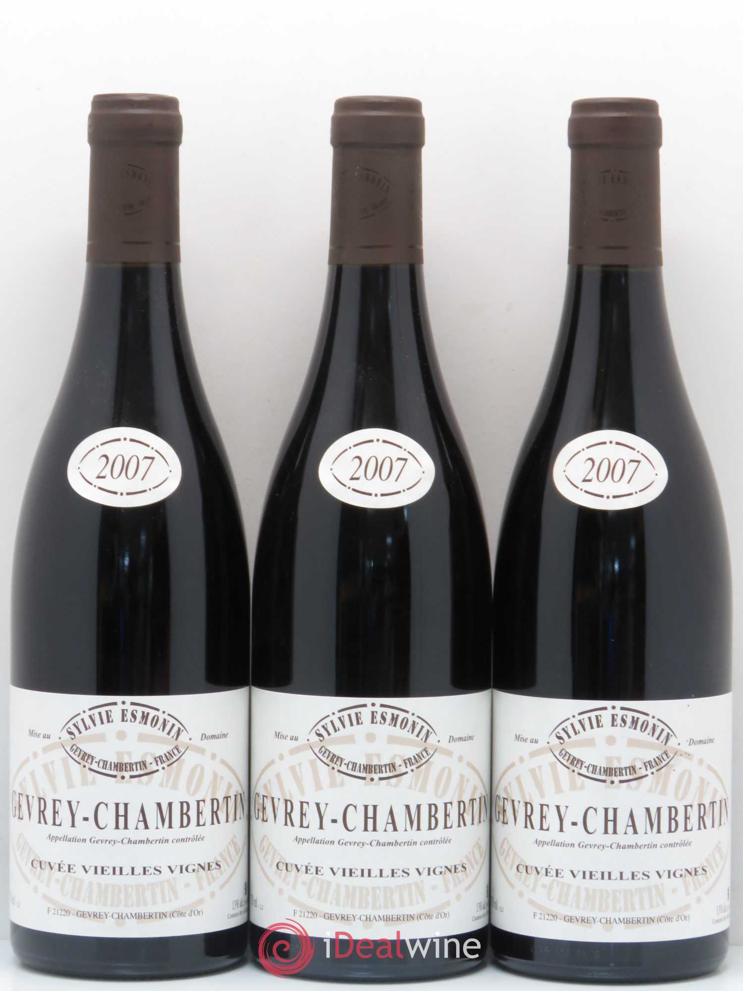 Gevrey-Chambertin Vieilles Vignes Sylvie Esmonin 2007 - Lotto di 3 bottiglie - 0