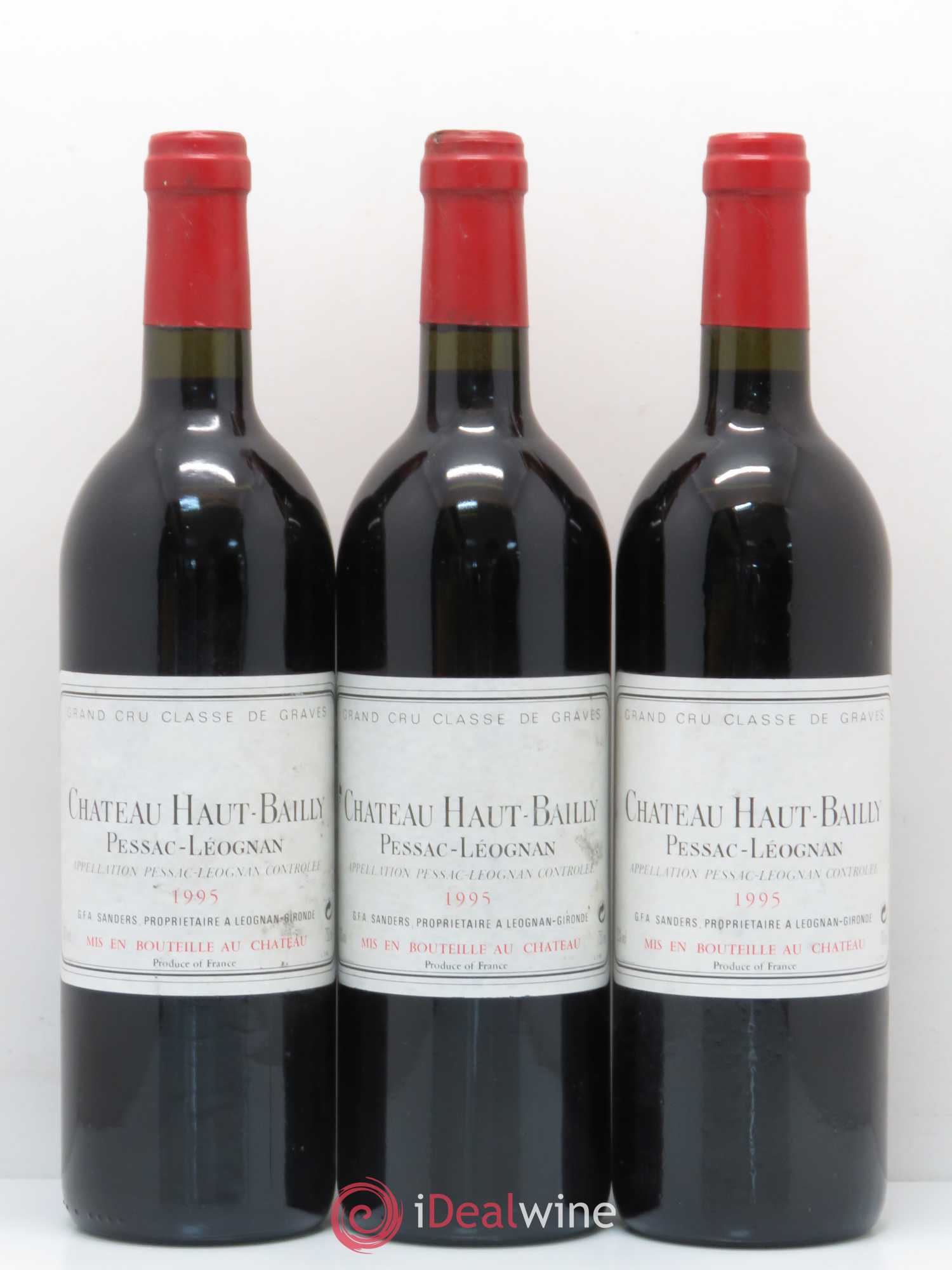 Château Haut-Bailly Cru Classé de Graves 1995 - Lot de 3 bouteilles - 0