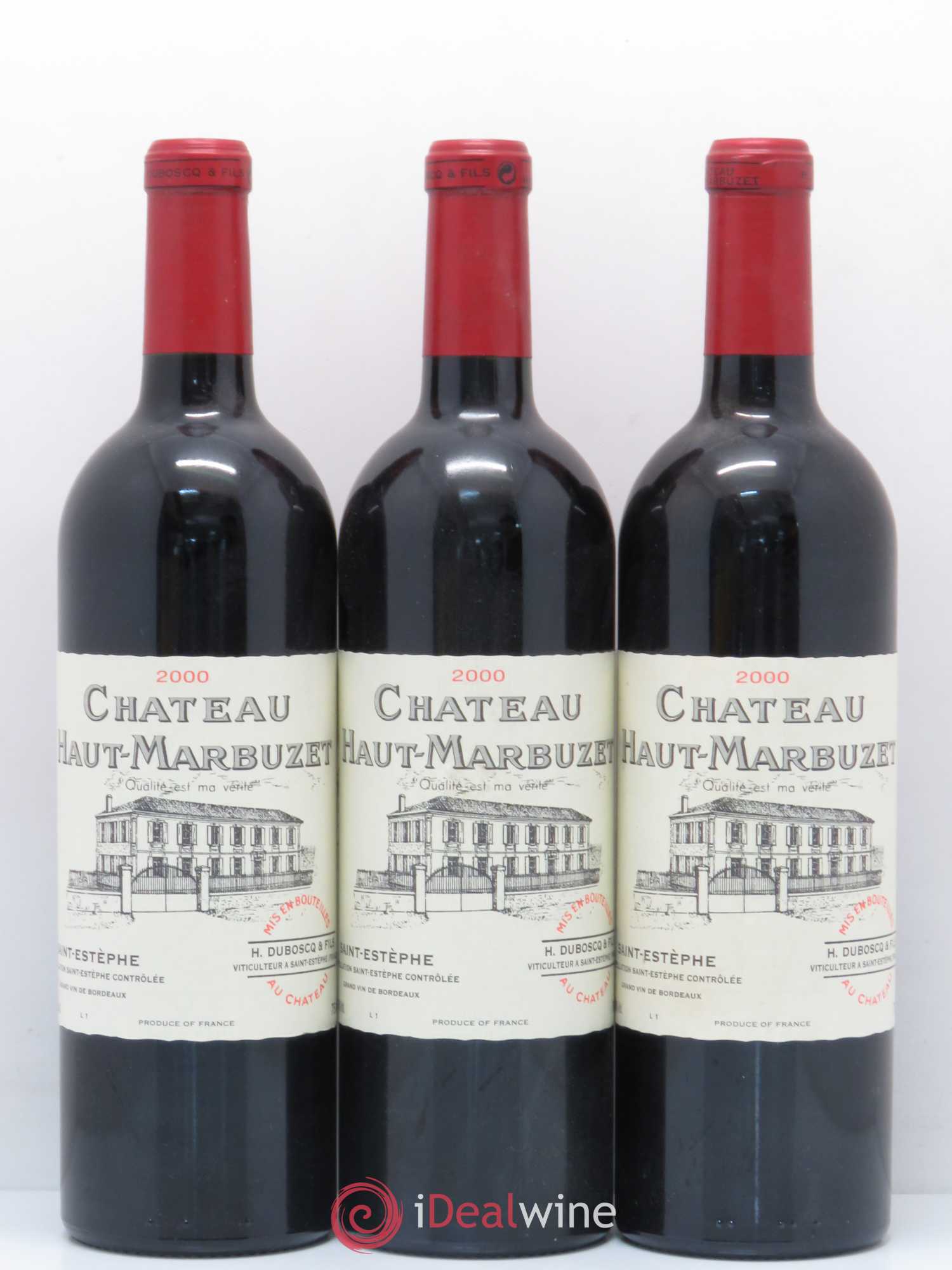 Château Haut Marbuzet 2000 - Lot de 3 bouteilles - 0