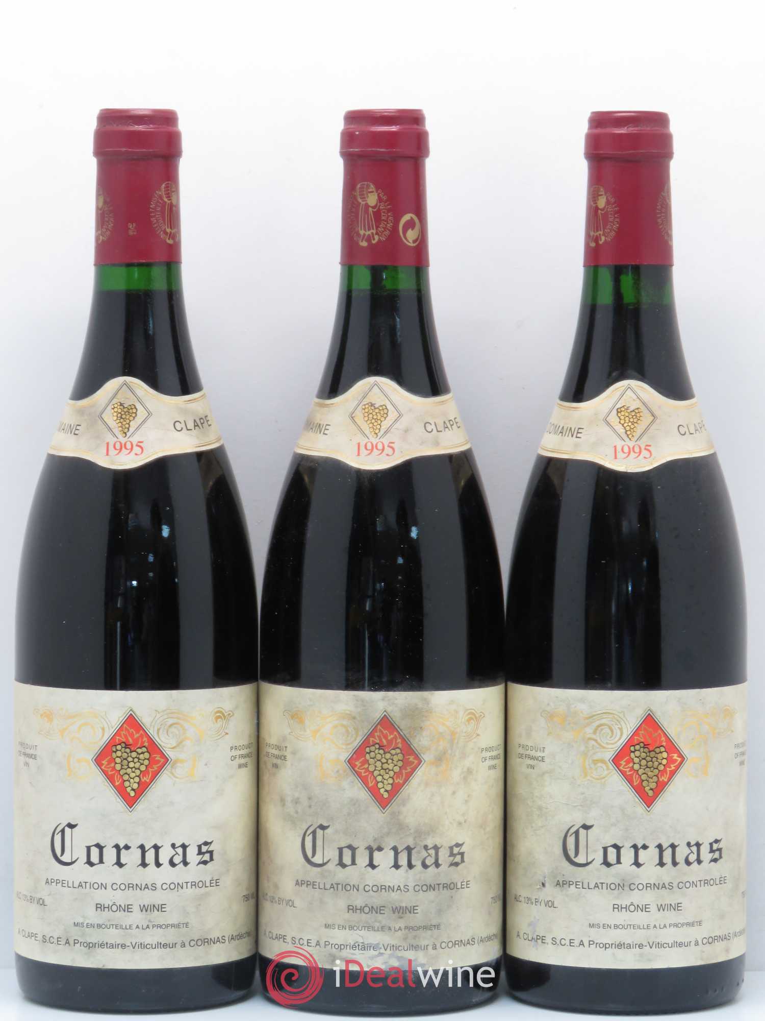 Cornas Auguste Clape 1995 - Lot de 3 bouteilles - 0