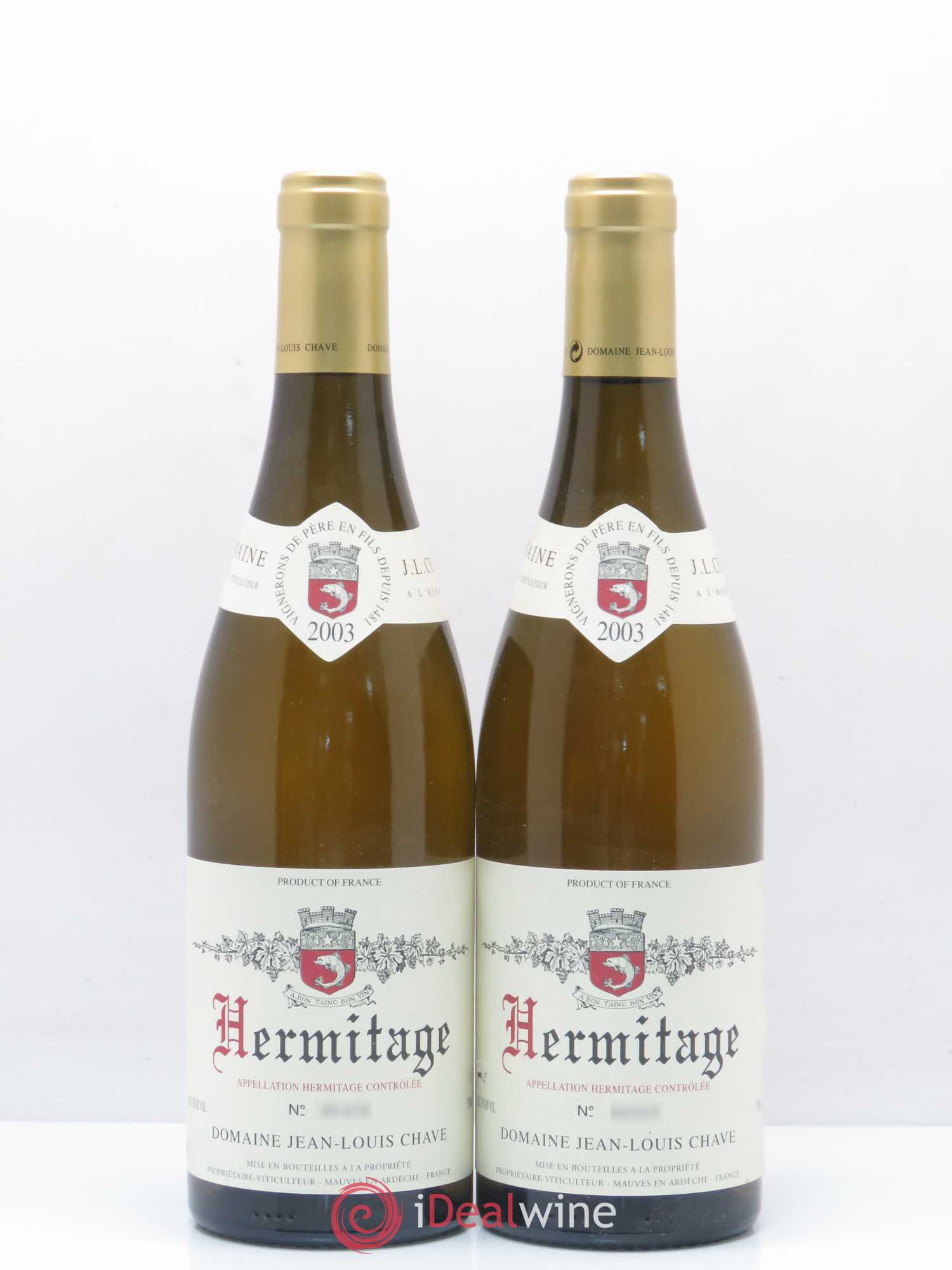 Hermitage Jean-Louis Chave 2003 - Lot de 2 bouteilles - 0