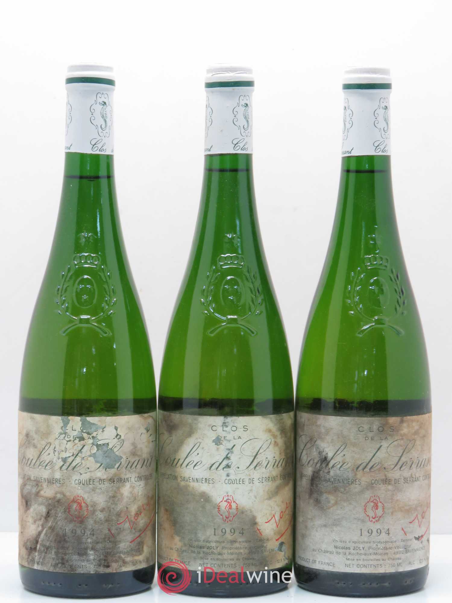 Savennières Clos de la Coulée de Serrant Vignobles de la Coulée de Serrant - Nicolas Joly 1994 - Lot de 3 bouteilles - 0