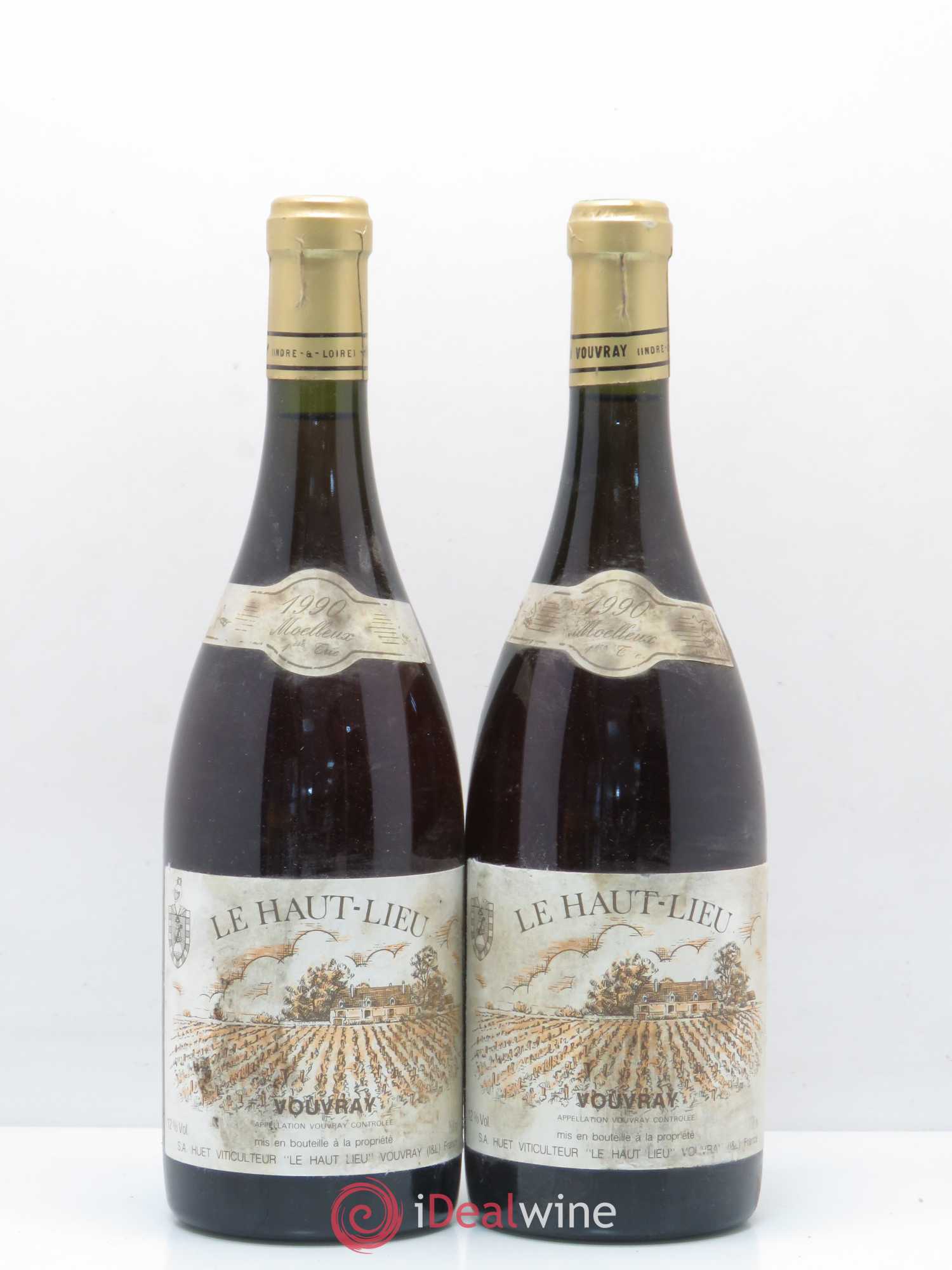 Vouvray Le Haut-Lieu Moelleux 1ère Trie Domaine Huet 1990 - Lotto di 2 bottiglie - 0