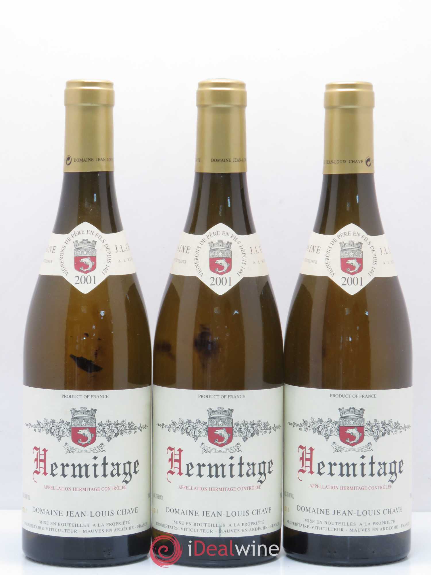 Hermitage Jean-Louis Chave 2001 - Lot de 3 bouteilles - 0