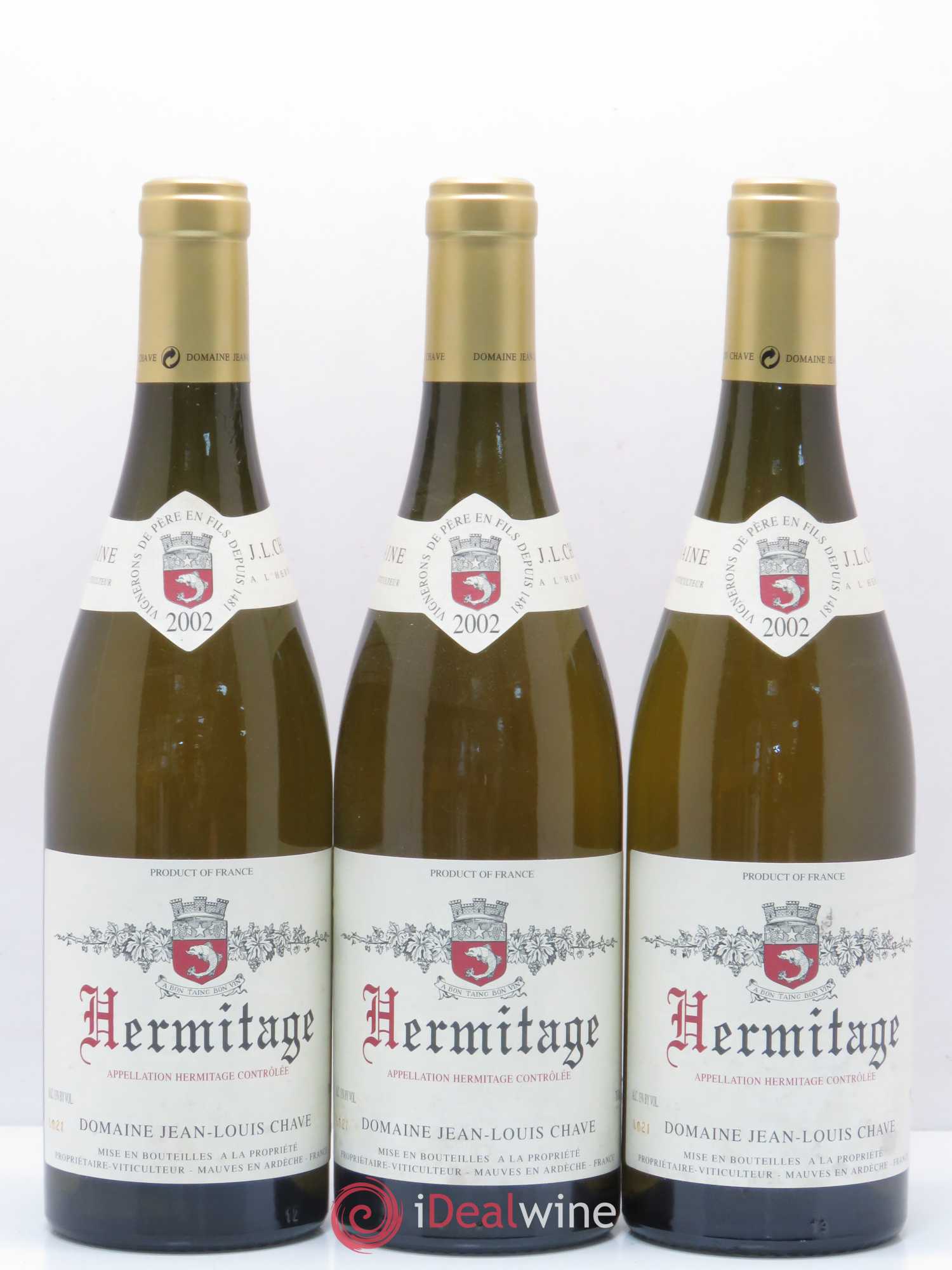 Hermitage Jean-Louis Chave 2002 - Lot de 3 bouteilles - 0