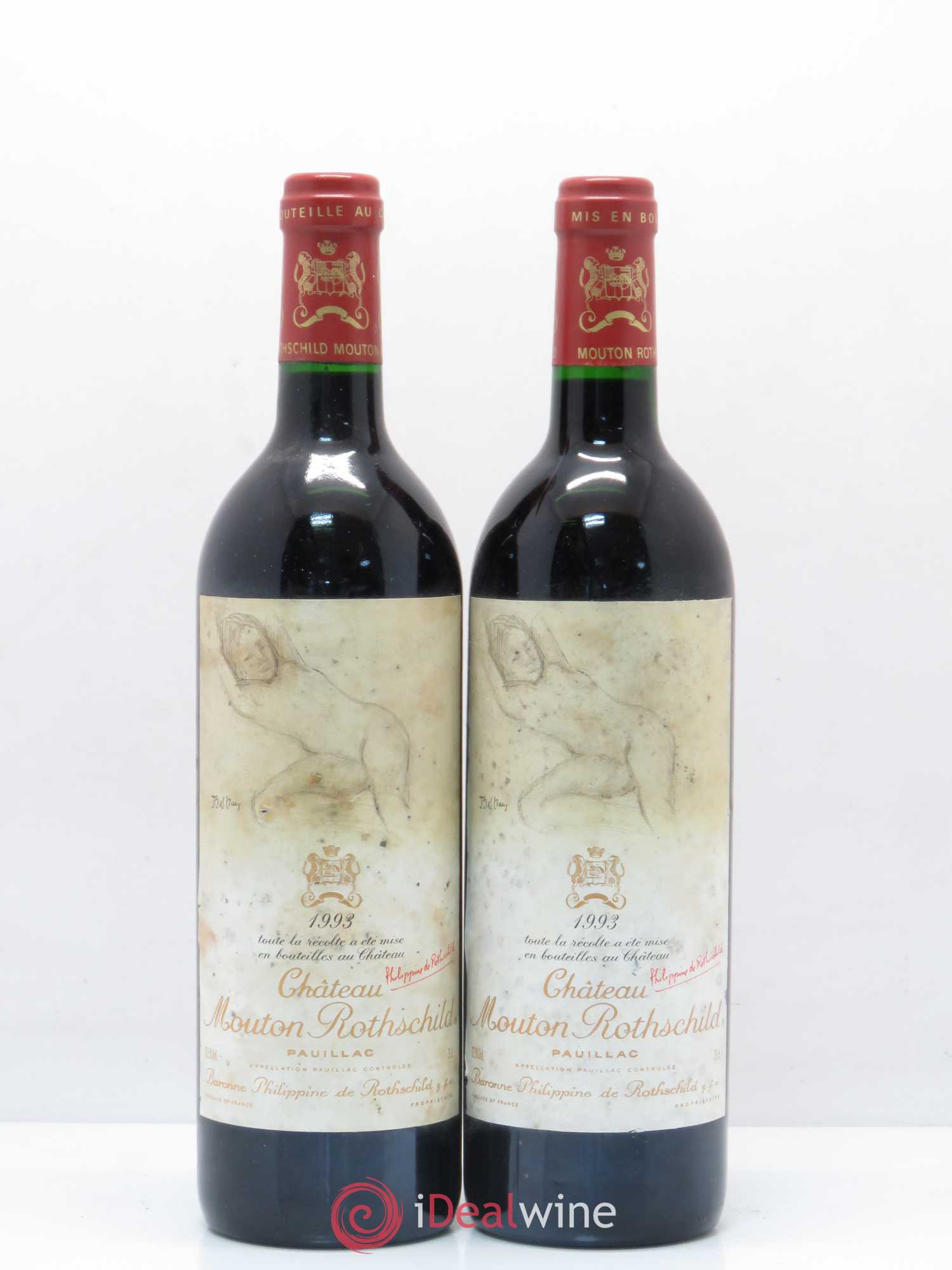 Château Mouton Rothschild 1er Grand Cru Classé 1993 - Lot de 2 bouteilles - 0