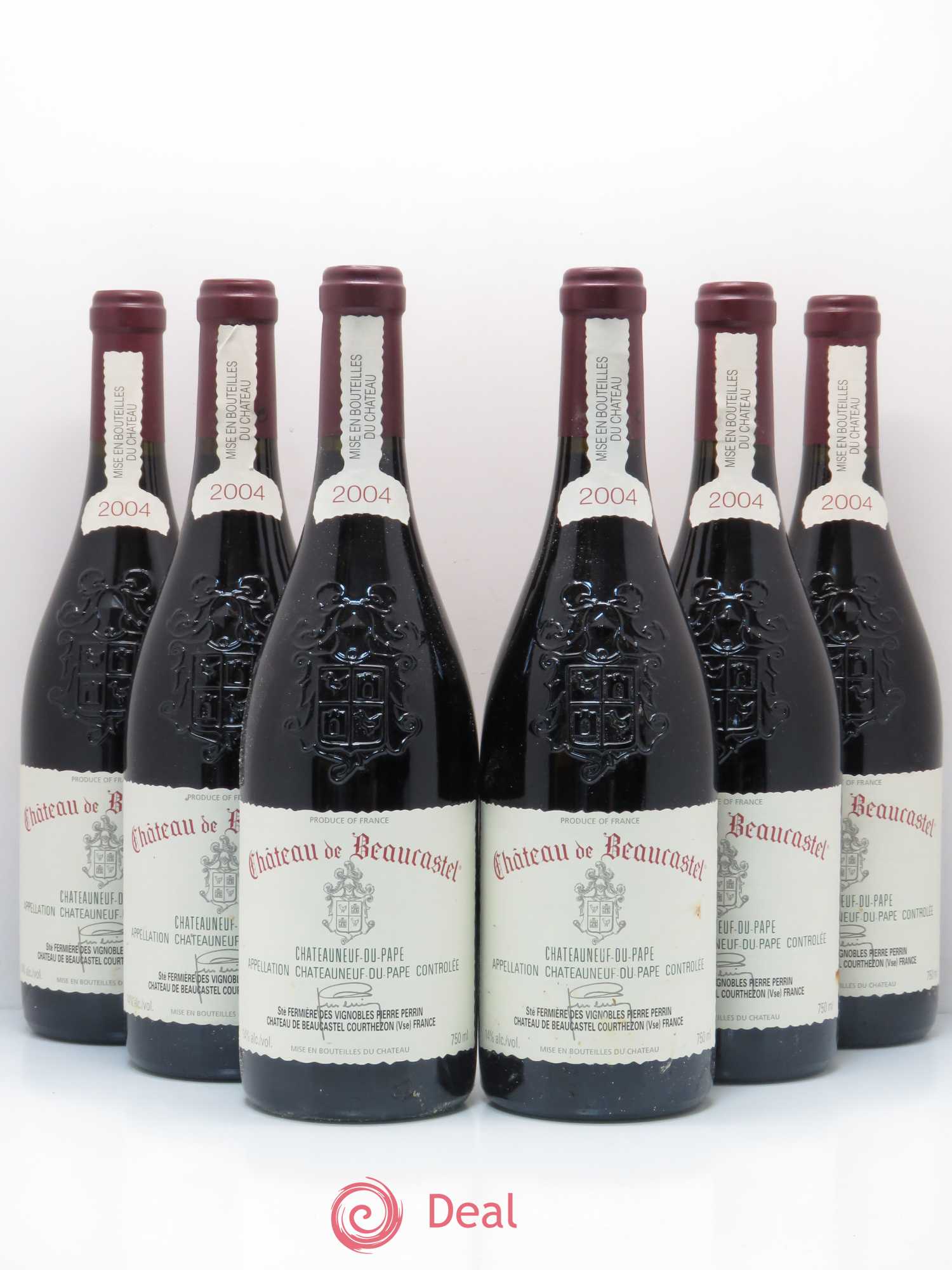 Châteauneuf-du-Pape Château de Beaucastel Famille Perrin 2004 - Lot de 6 bouteilles - 0