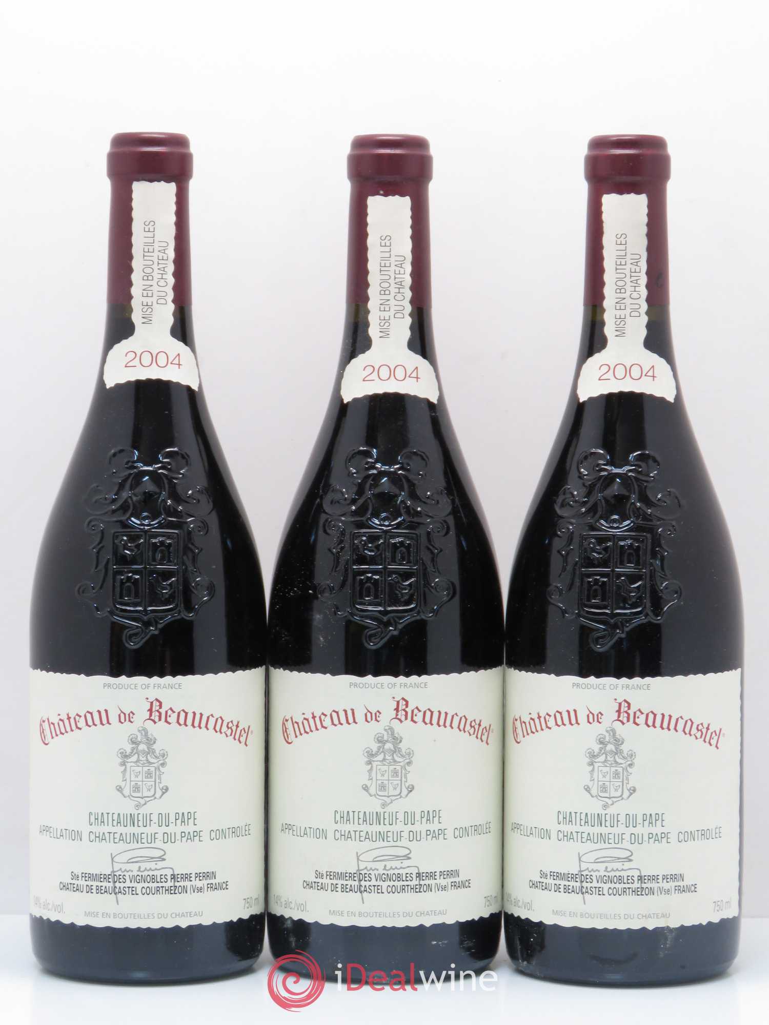 Châteauneuf-du-Pape Château de Beaucastel Famille Perrin 2004 - Lot de 3 bouteilles - 0