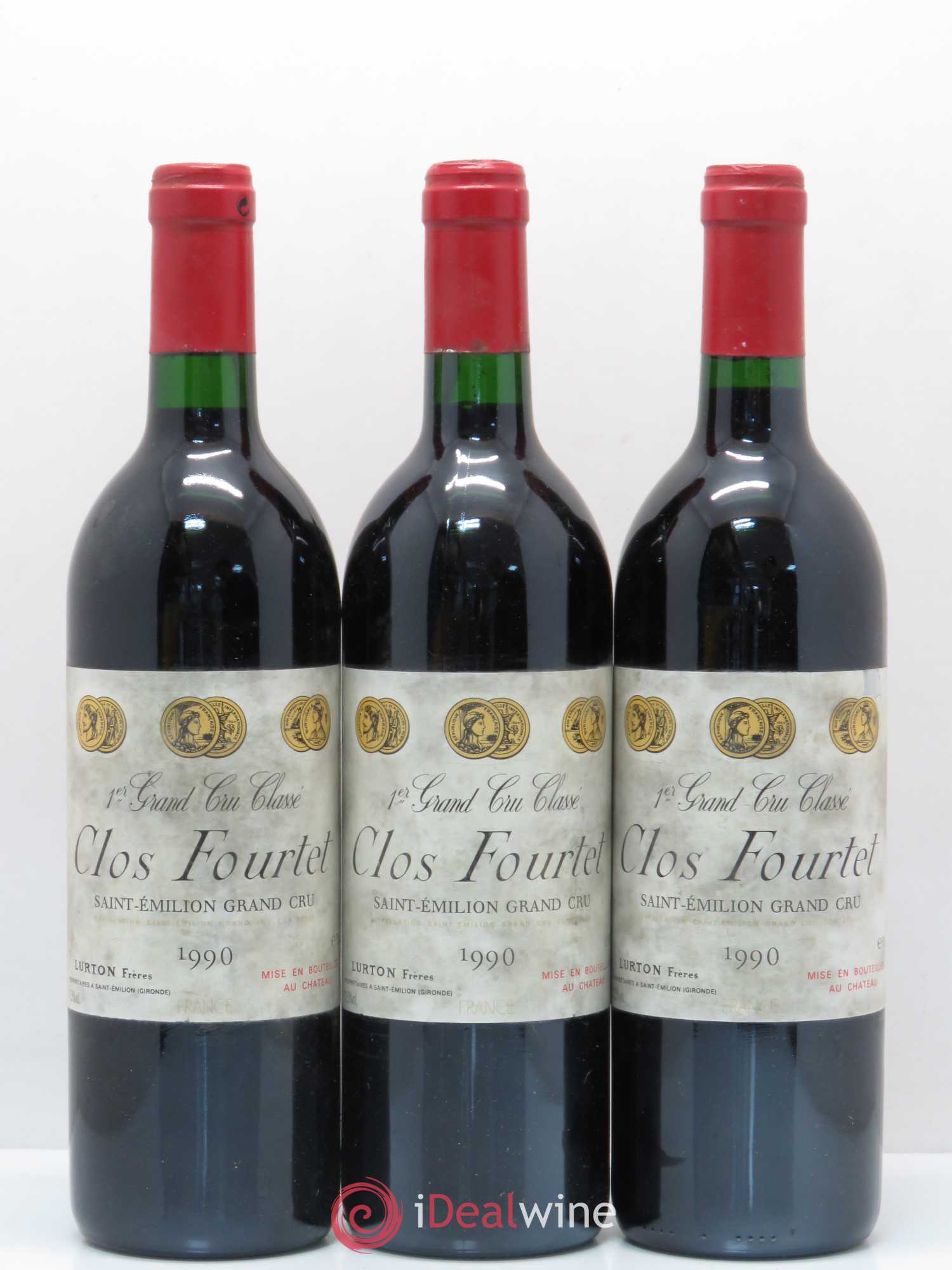 Clos Fourtet 1er Grand Cru Classé B 1990 - Lot de 3 bouteilles - 0