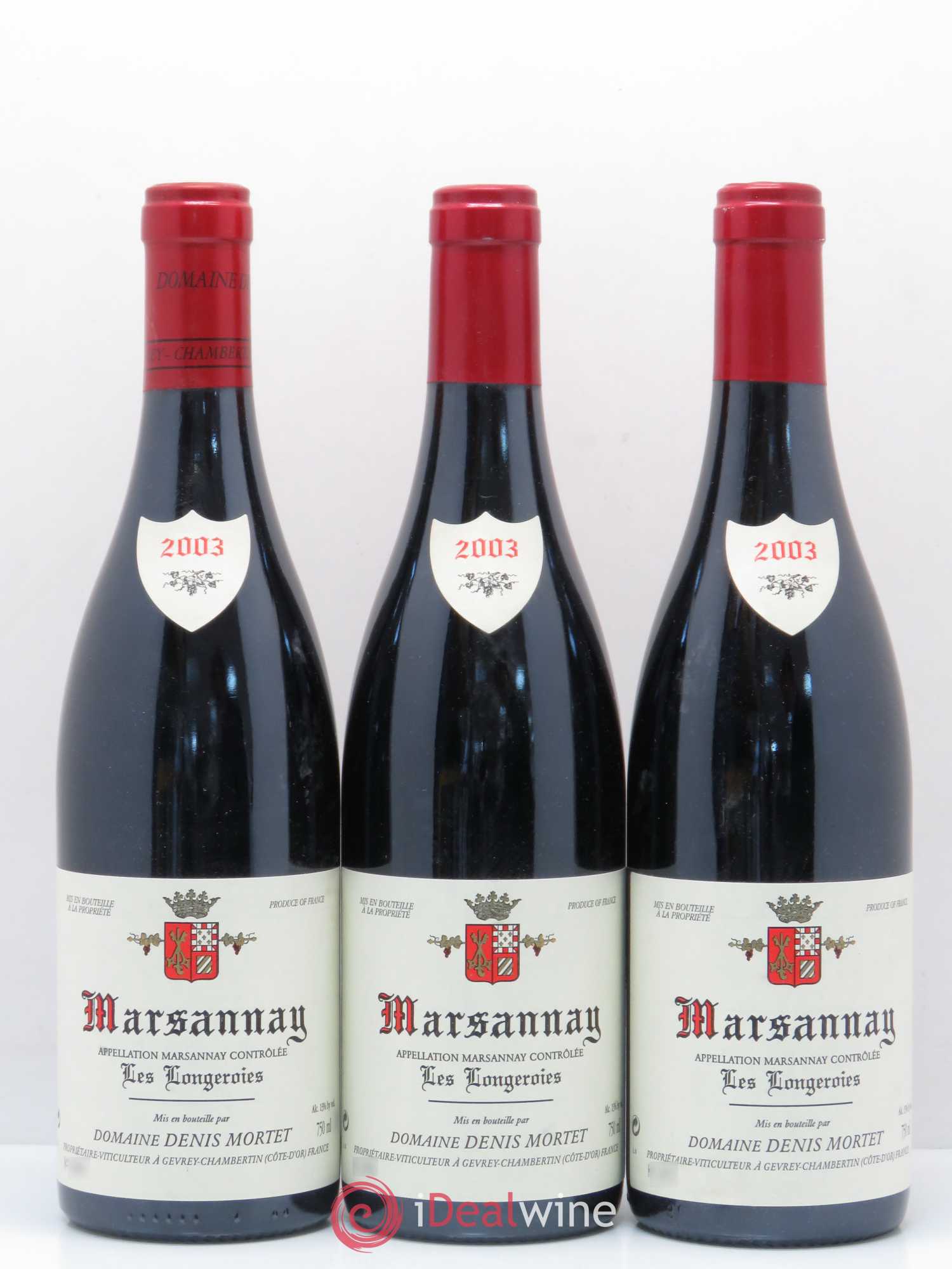 Marsannay Les Longeroies Denis Mortet (Domaine) 2003 - Lot de 3 bouteilles - 0