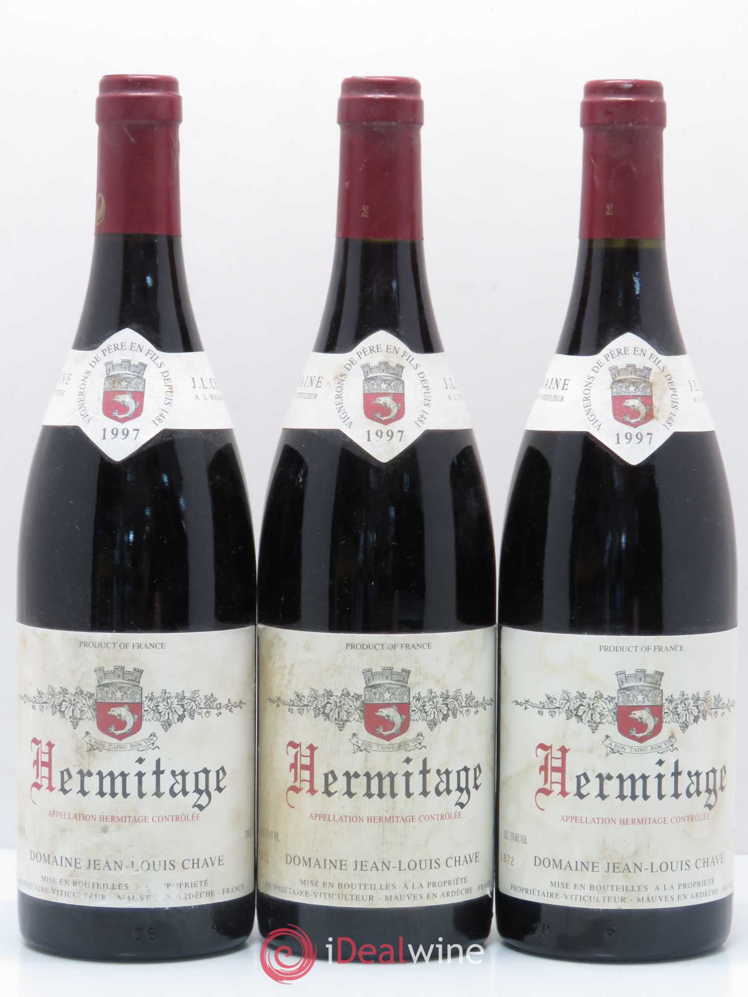 Hermitage Jean-Louis Chave 1997 - Lot de 3 bouteilles - 0