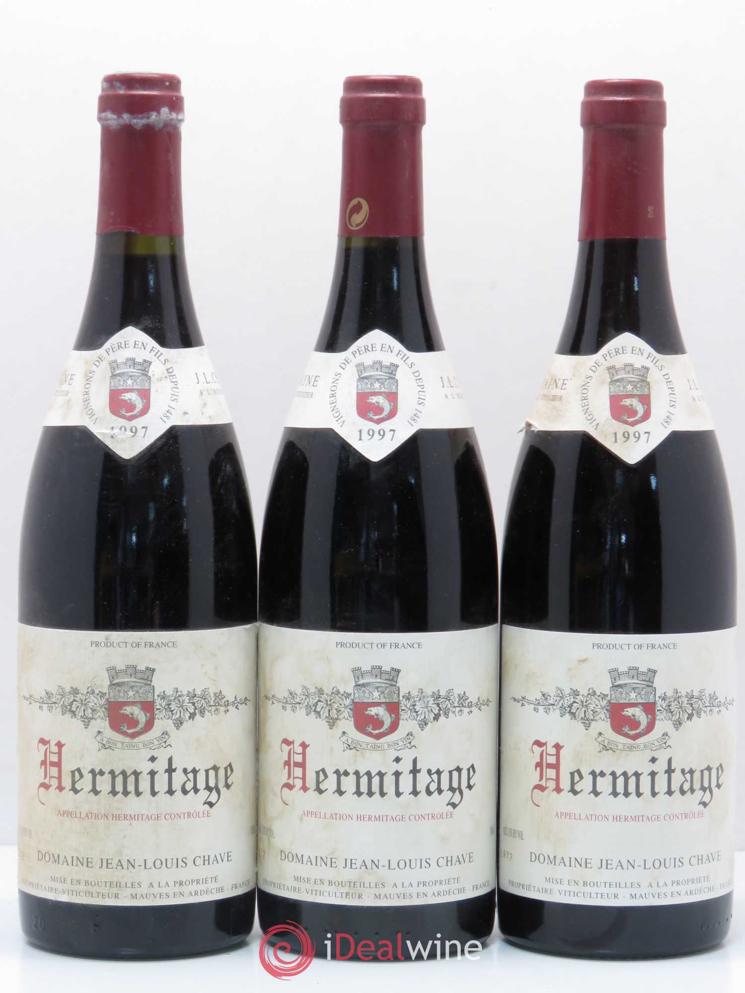 Hermitage Jean-Louis Chave 1997 - Lot de 3 bouteilles - 0