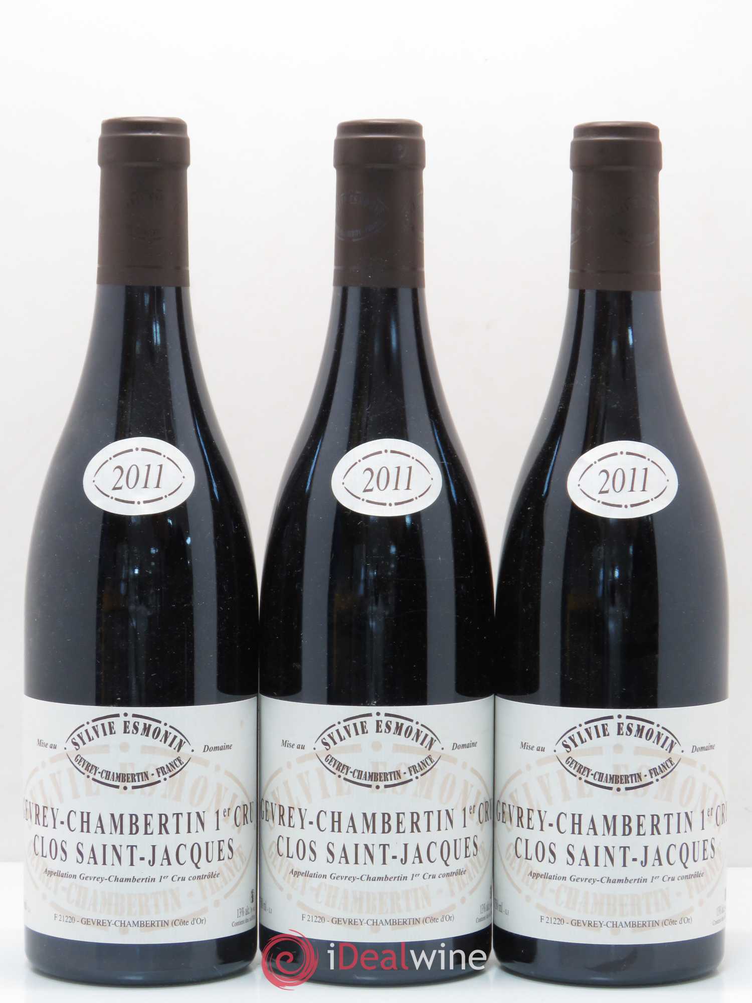 Gevrey-Chambertin 1er Cru Clos Saint Jacques Sylvie Esmonin 2011 - Lot de 3 bouteilles - 0