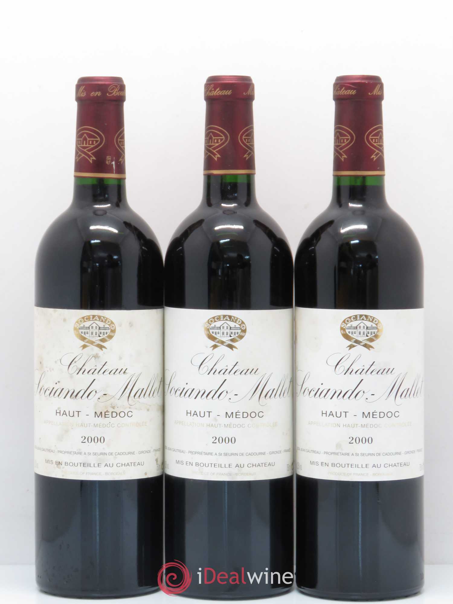 Château Sociando Mallet 2000 - Lot de 12 bouteilles - 1