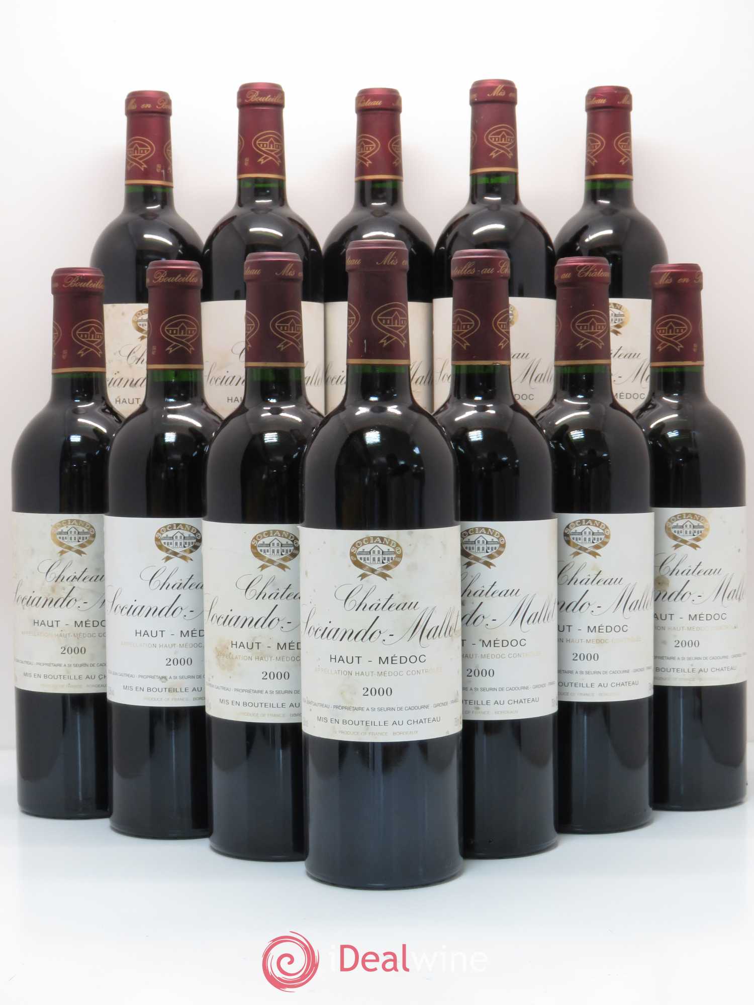 Château Sociando Mallet 2000 - Lot de 12 bouteilles - 0