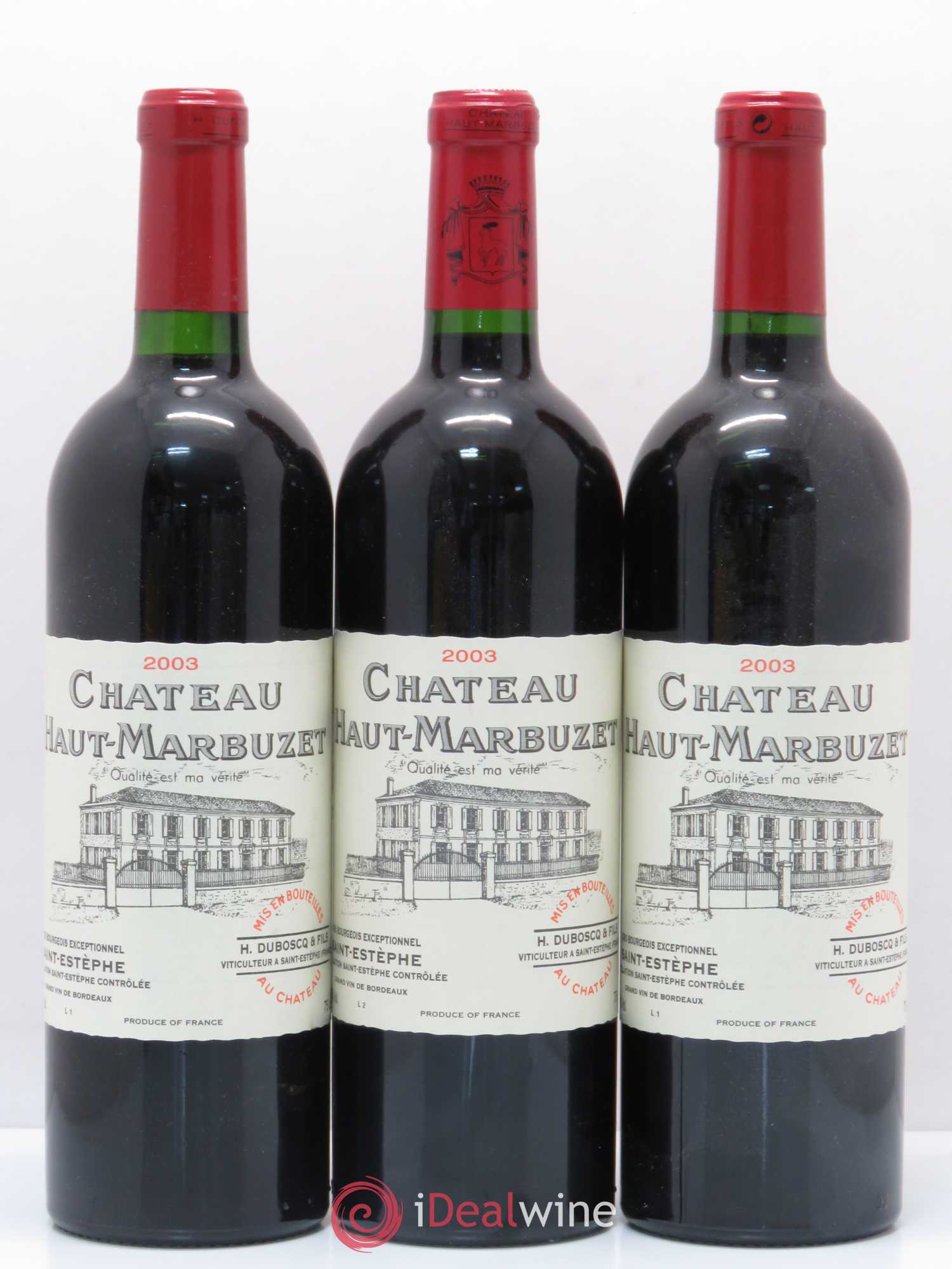 Château Haut Marbuzet 2003 - Lot de 5 bouteilles - 1