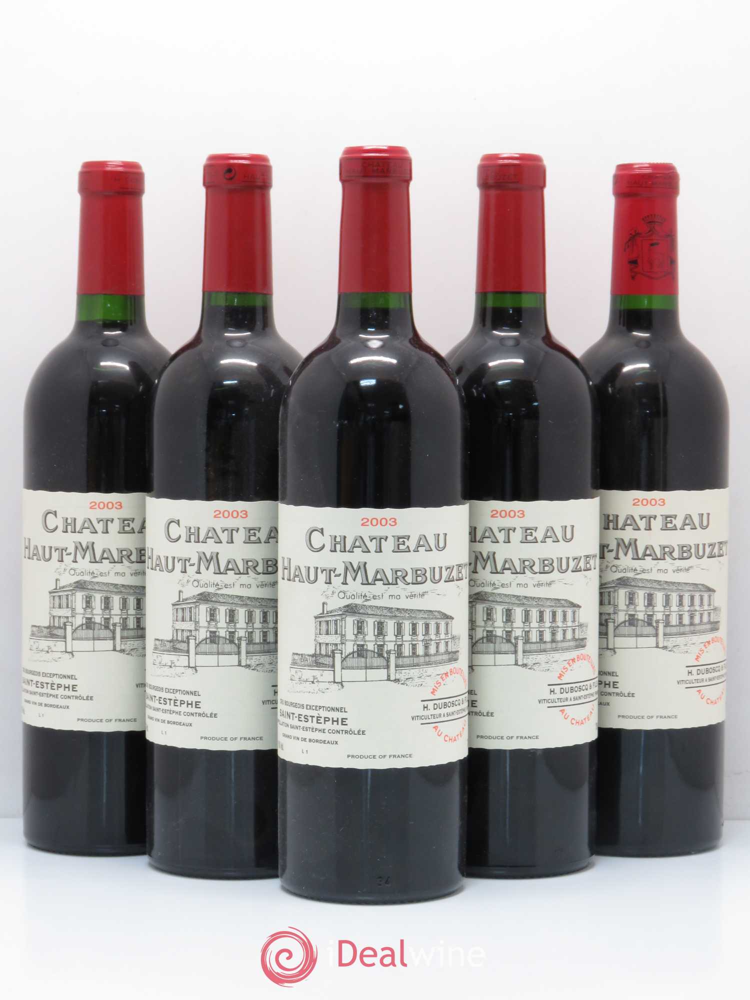 Château Haut Marbuzet 2003 - Lot de 5 bouteilles - 0