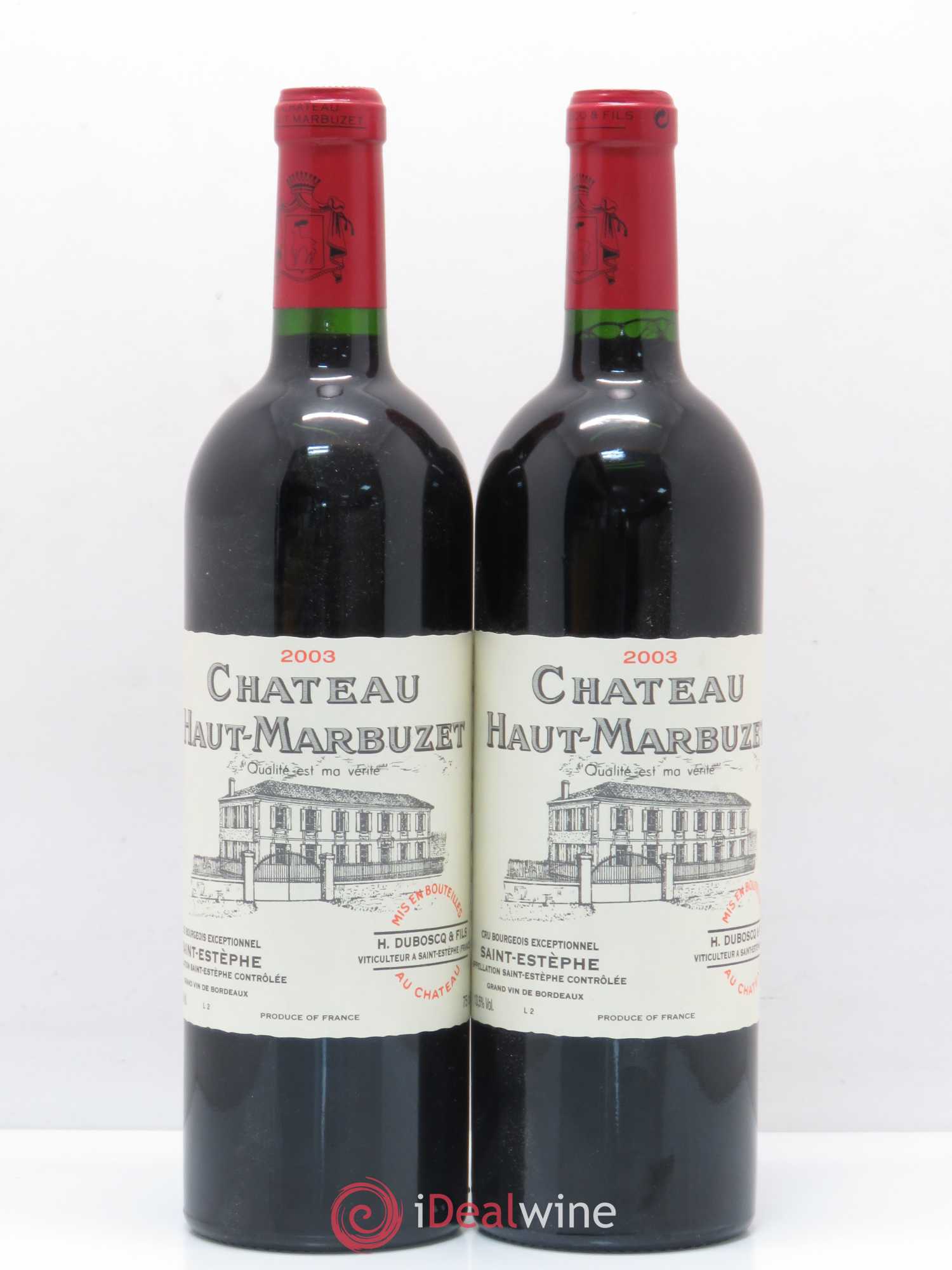 Château Haut Marbuzet 2003 - Lot de 2 bouteilles - 0