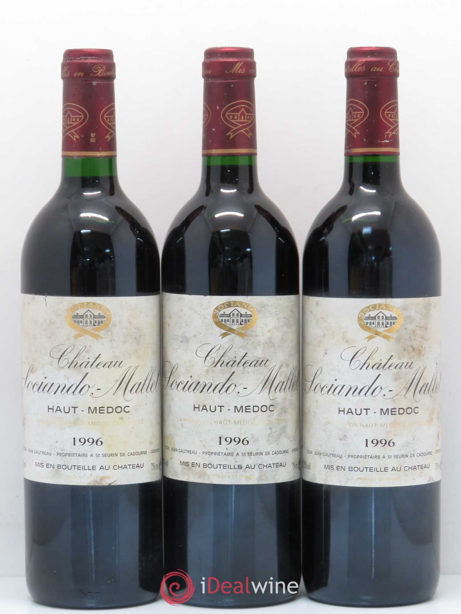 Château Sociando Mallet 1996 - Lot de 6 bouteilles - 2
