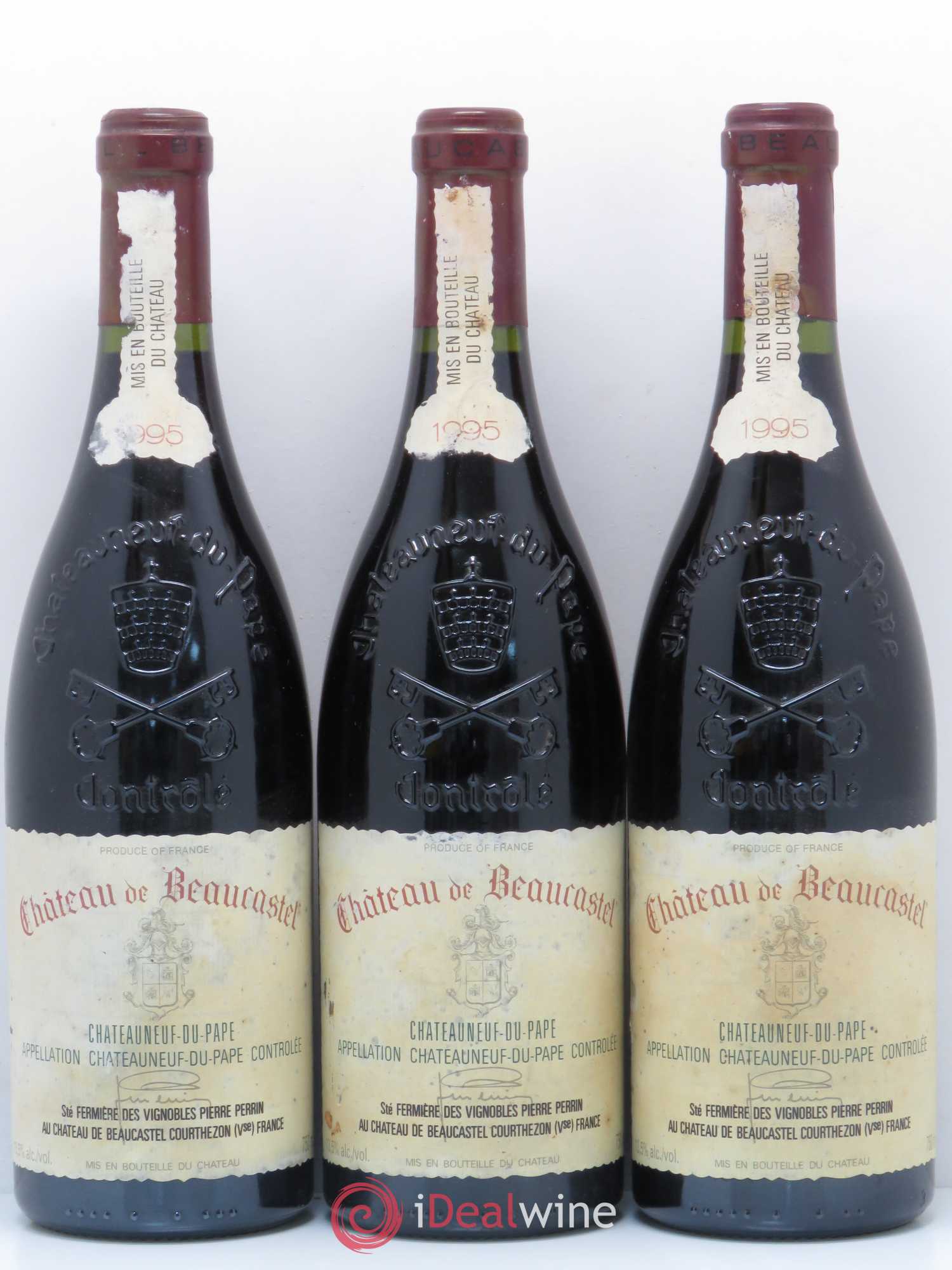 Châteauneuf-du-Pape Château de Beaucastel Pierre Perrin 1995 - Posten von 3 Flaschen - 0