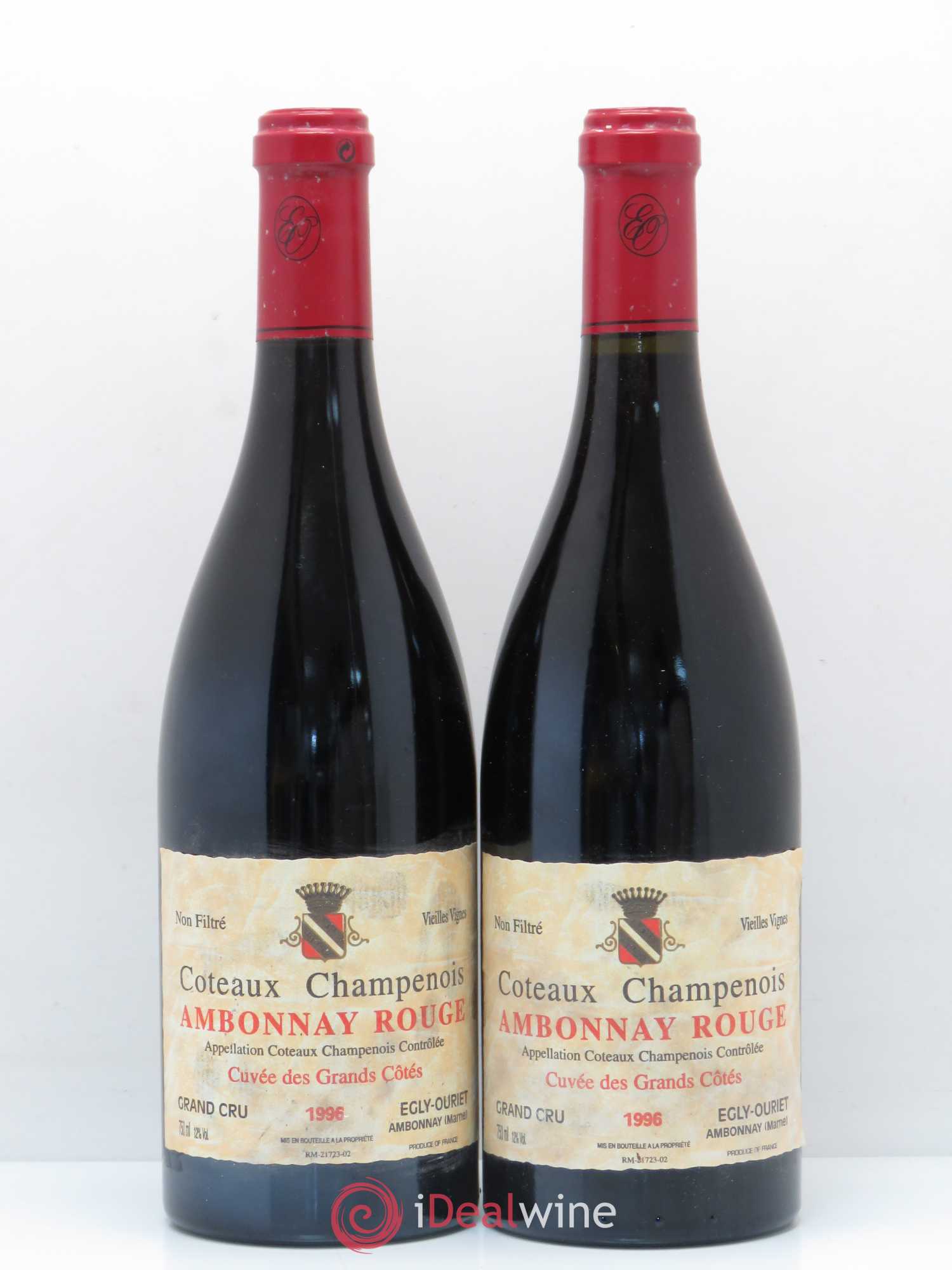 Ambonnay Cuvée des Grands Côtés VV Grand Cru Egly-Ouriet 1996 - Lot de 2 bouteilles - 0