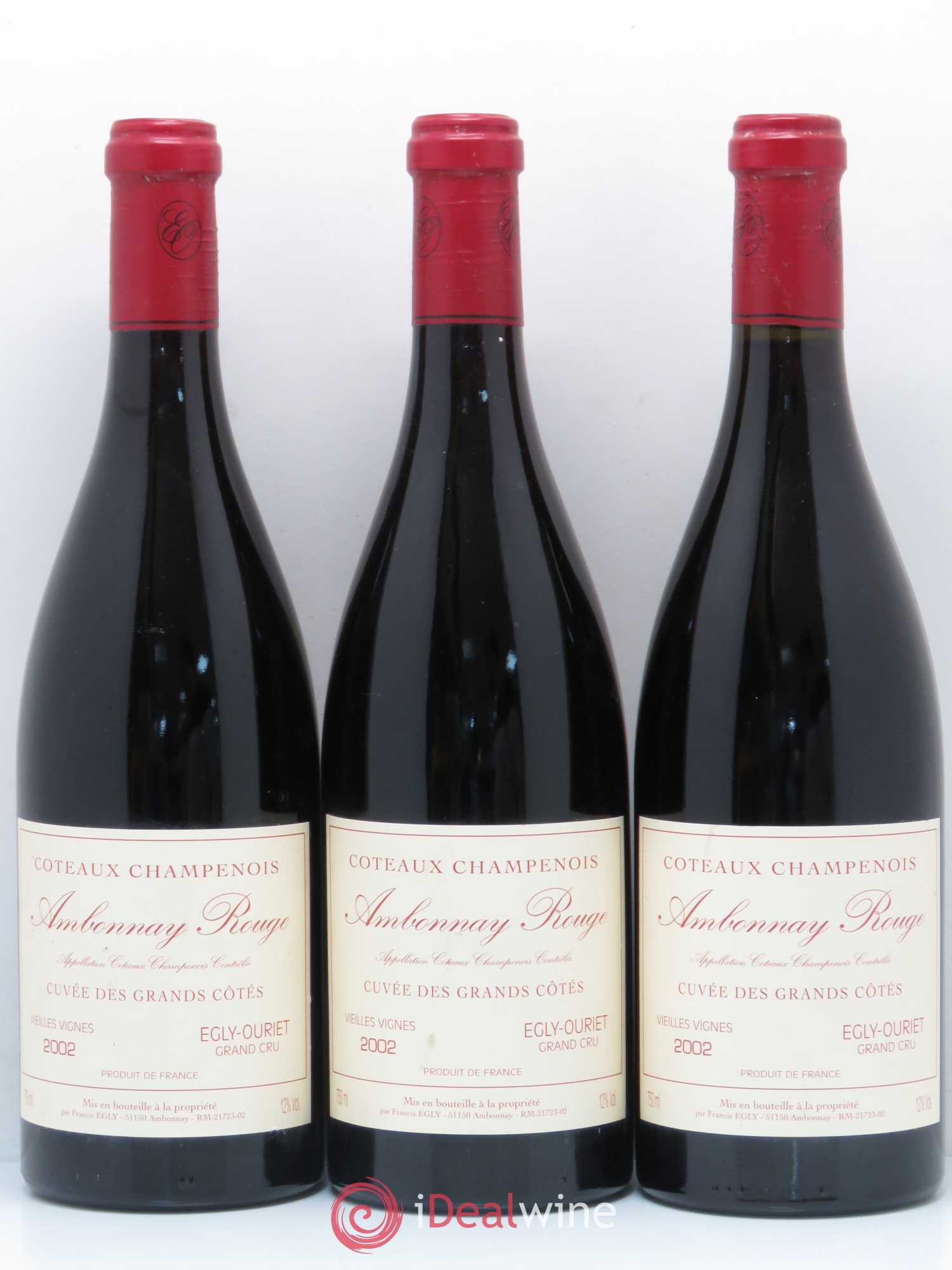 Ambonnay Cuvée des Grands Côtés VV Grand Cru Egly-Ouriet 2002 - Lot de 3 bouteilles - 0