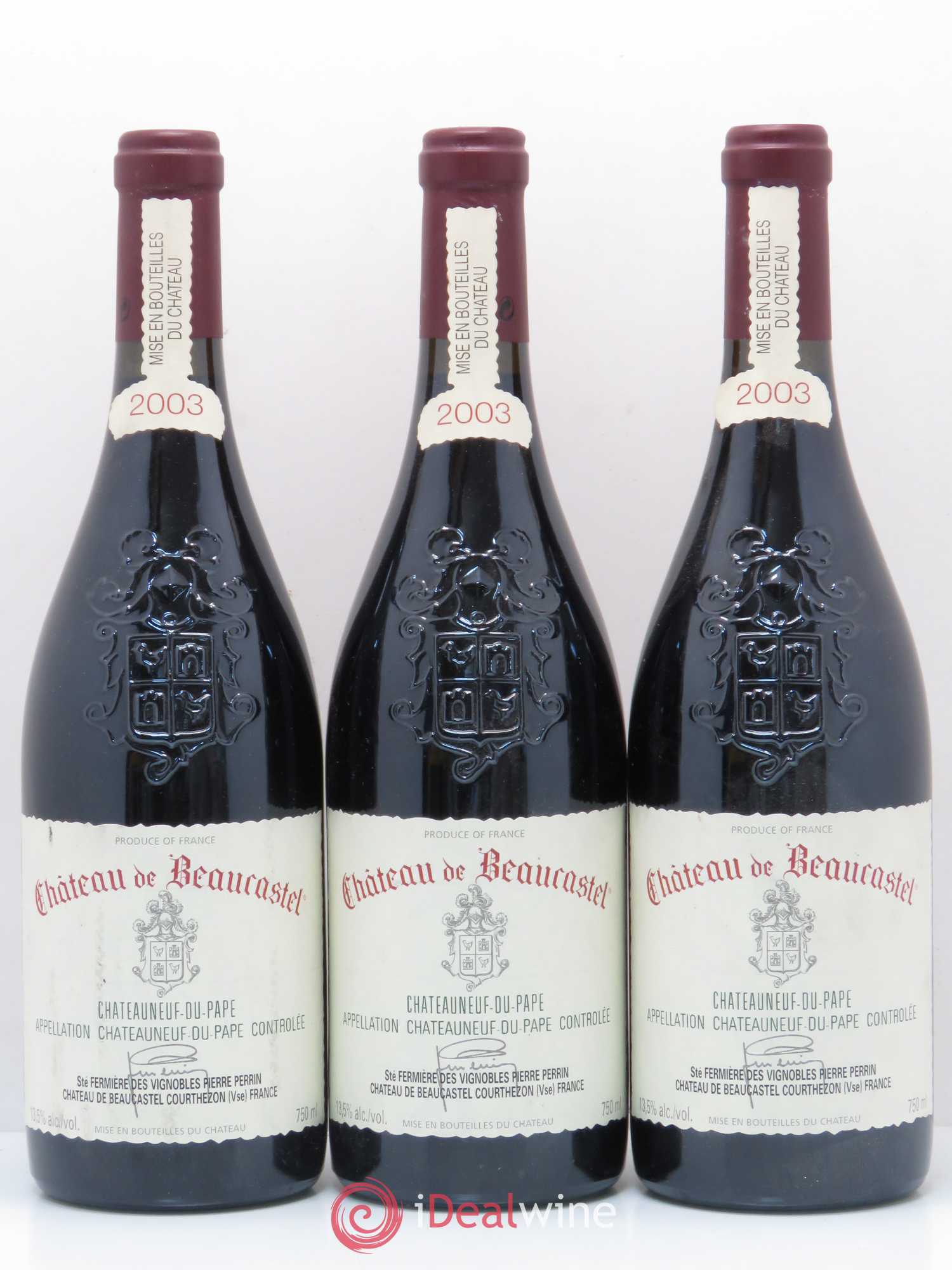 Châteauneuf-du-Pape Château de Beaucastel Pierre Perrin 2003 - Posten von 6 Flaschen - 1