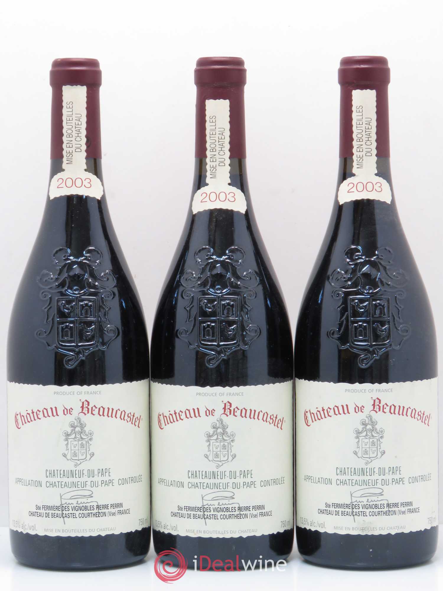 Châteauneuf-du-Pape Château de Beaucastel Pierre Perrin 2003 - Posten von 6 Flaschen - 2