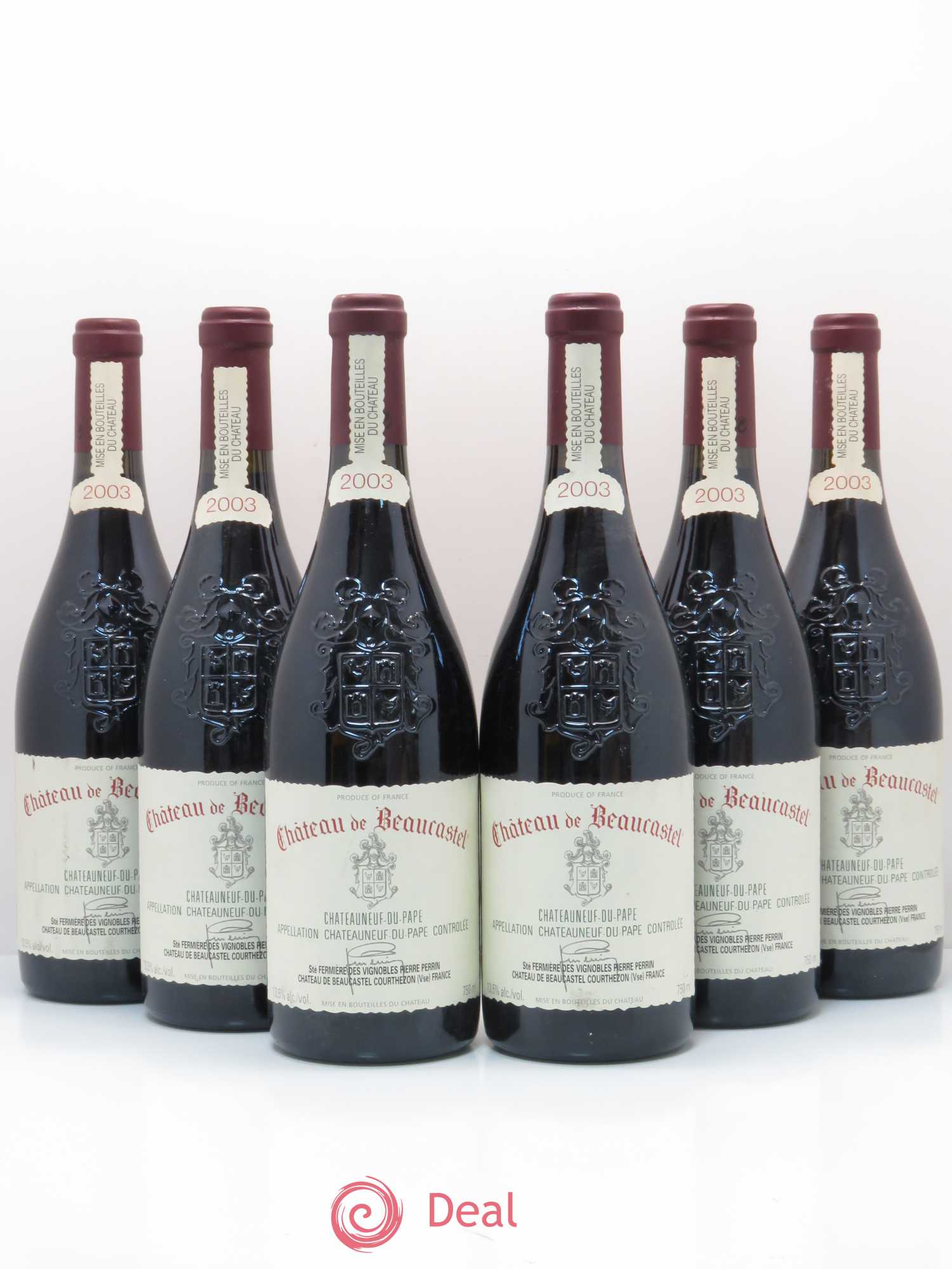 Châteauneuf-du-Pape Château de Beaucastel Pierre Perrin 2003 - Posten von 6 Flaschen - 0