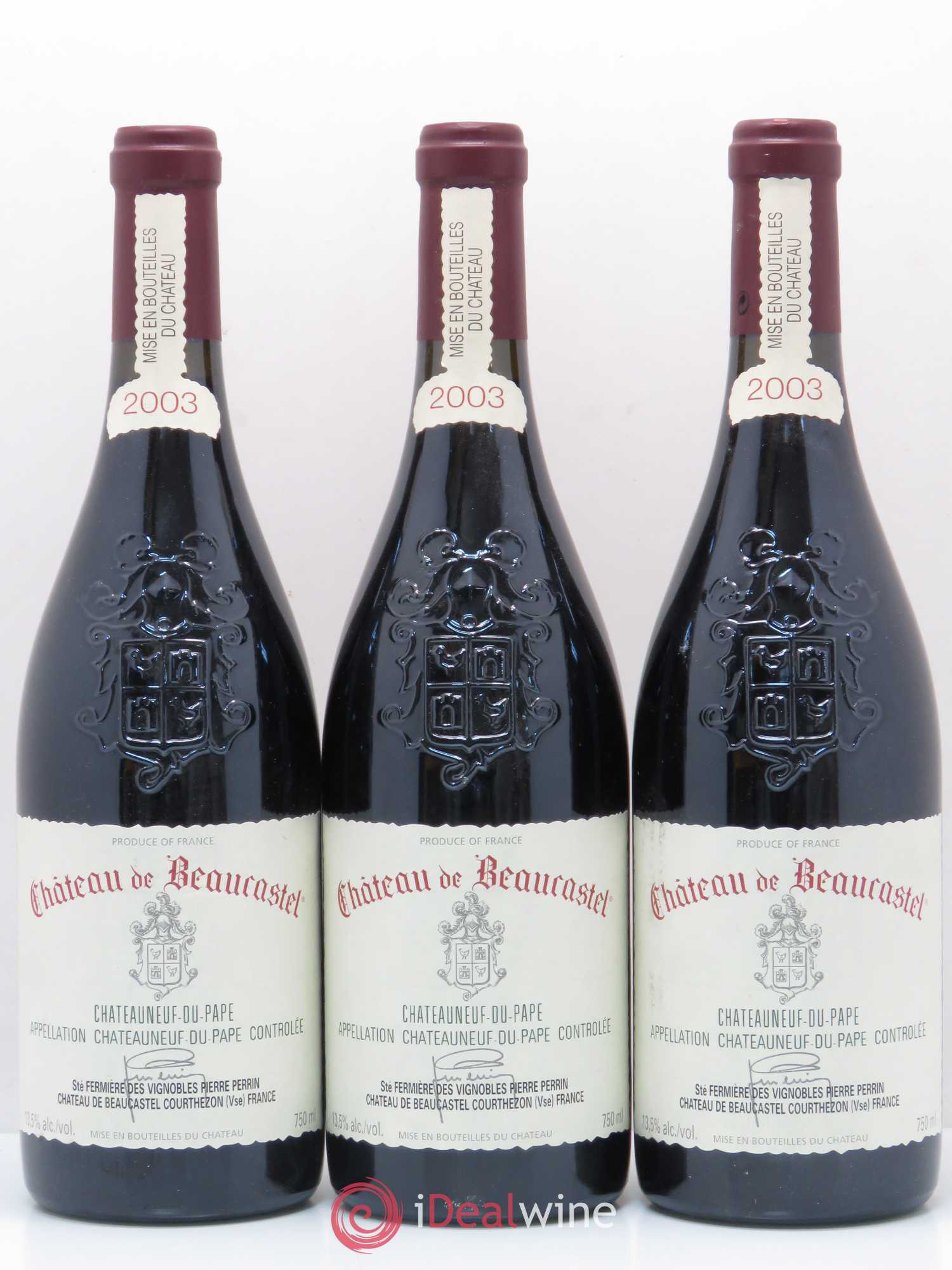 Châteauneuf-du-Pape Château de Beaucastel Pierre Perrin 2003 - Posten von 3 Flaschen - 0
