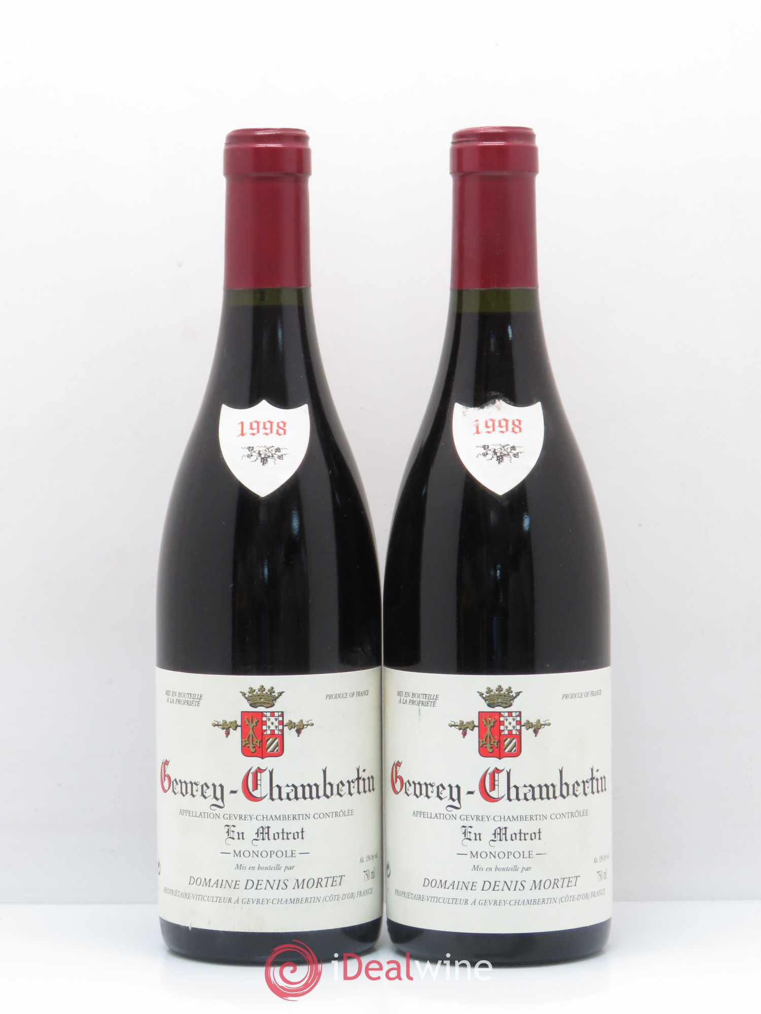 Gevrey-Chambertin En Motrot Denis Mortet (Domaine) 1998 - Lot de 2 bouteilles - 0