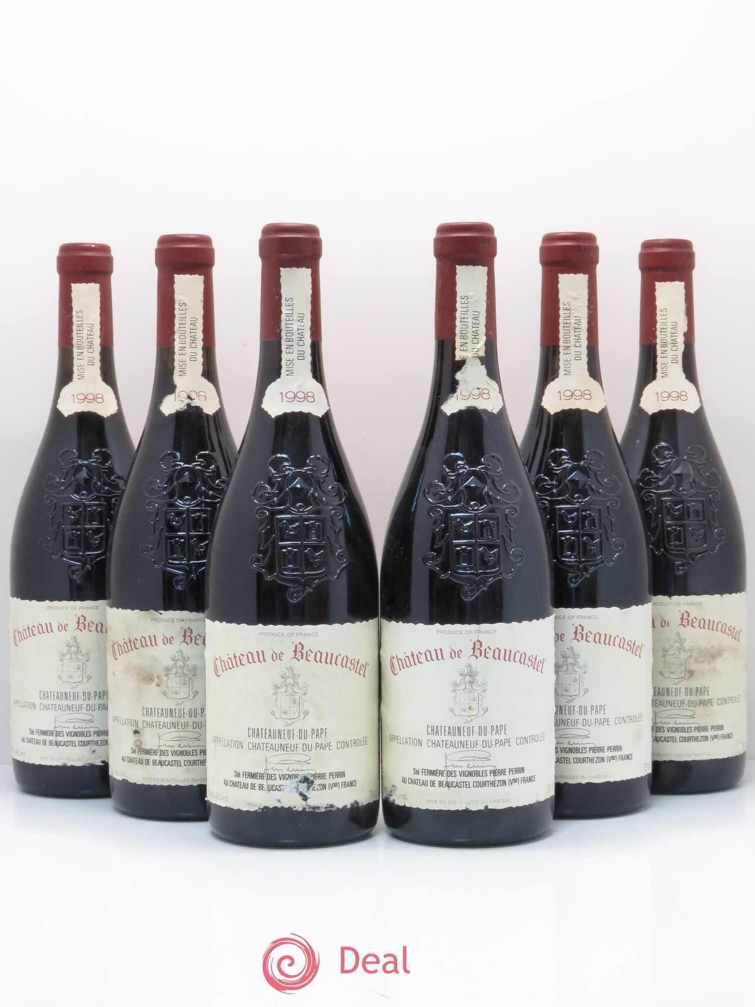 Châteauneuf-du-Pape Château de Beaucastel Pierre Perrin 1998 - Posten von 6 Flaschen - 0