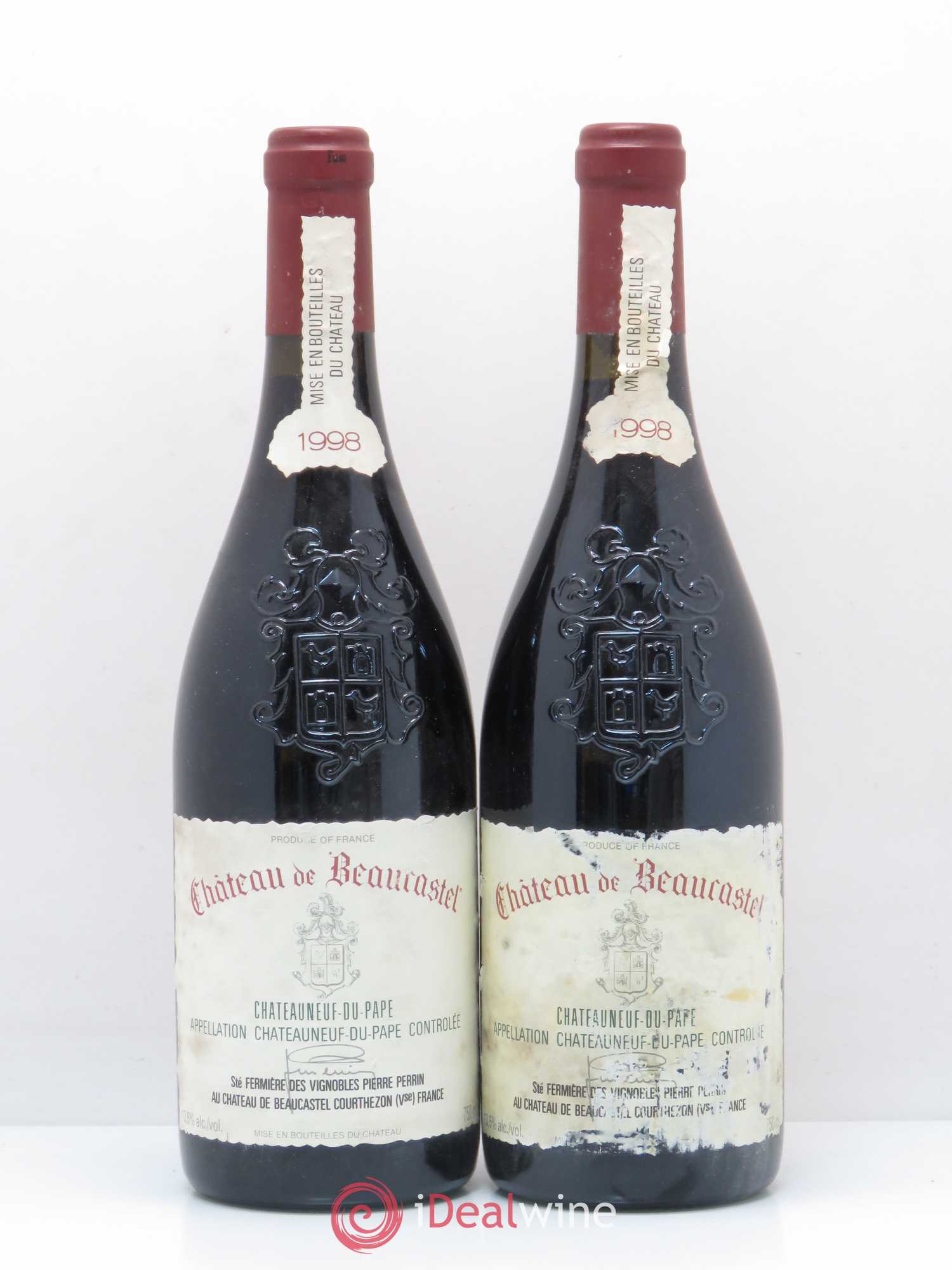 Châteauneuf-du-Pape Château de Beaucastel Pierre Perrin 1998 - Posten von 2 Flaschen - 0
