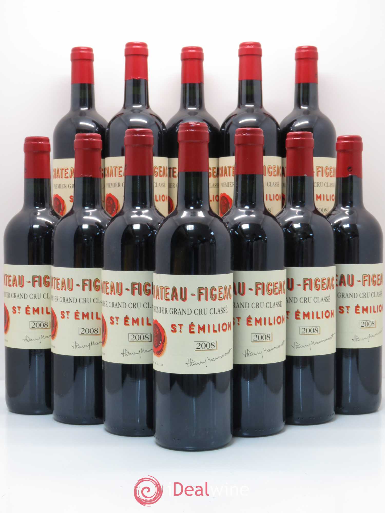 Château Figeac 1er Grand Cru Classé A 2008 - Lot de 12 bouteilles - 0