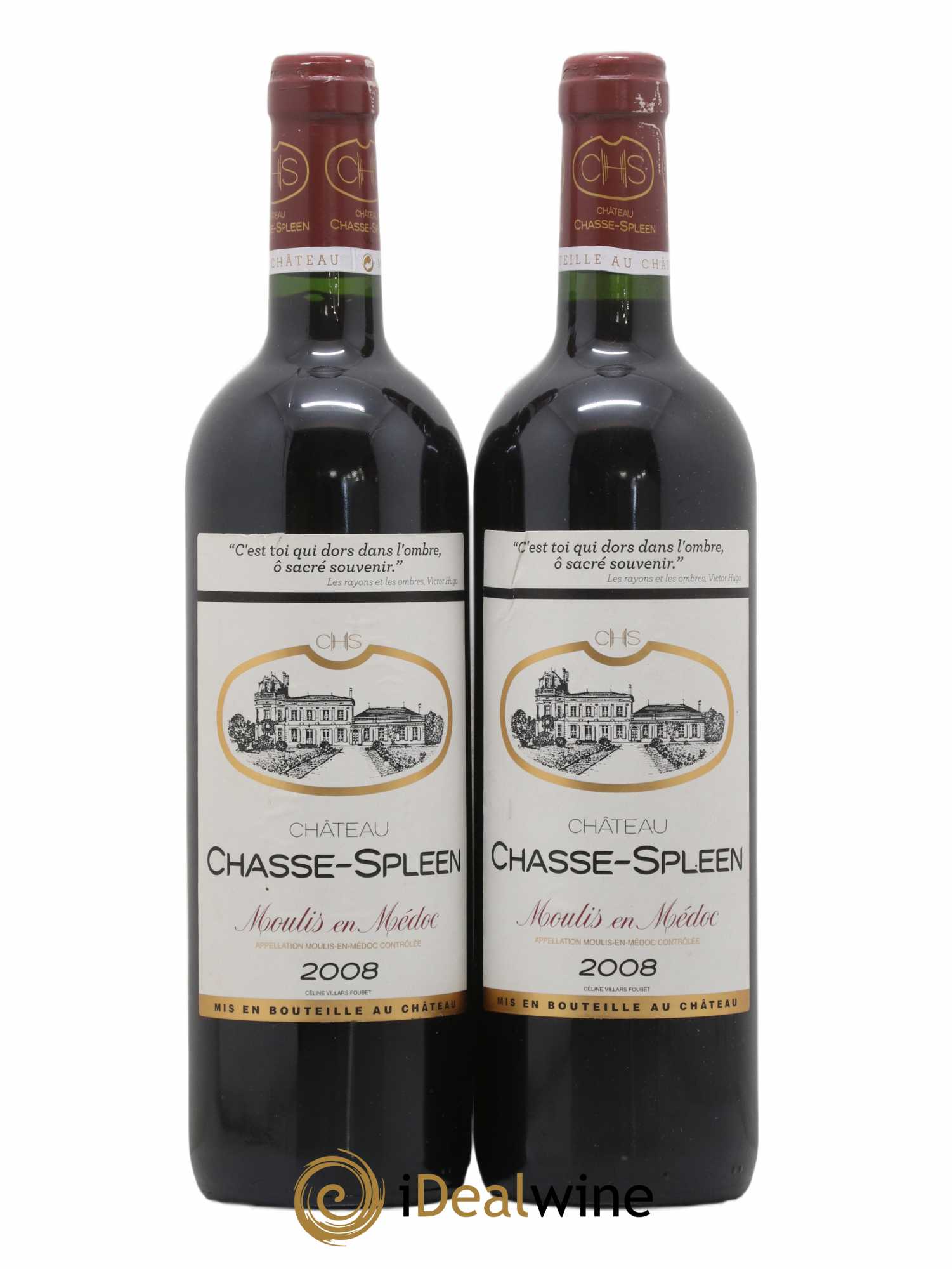 Château Chasse Spleen 2008 - Lot de 2 bouteilles - 0