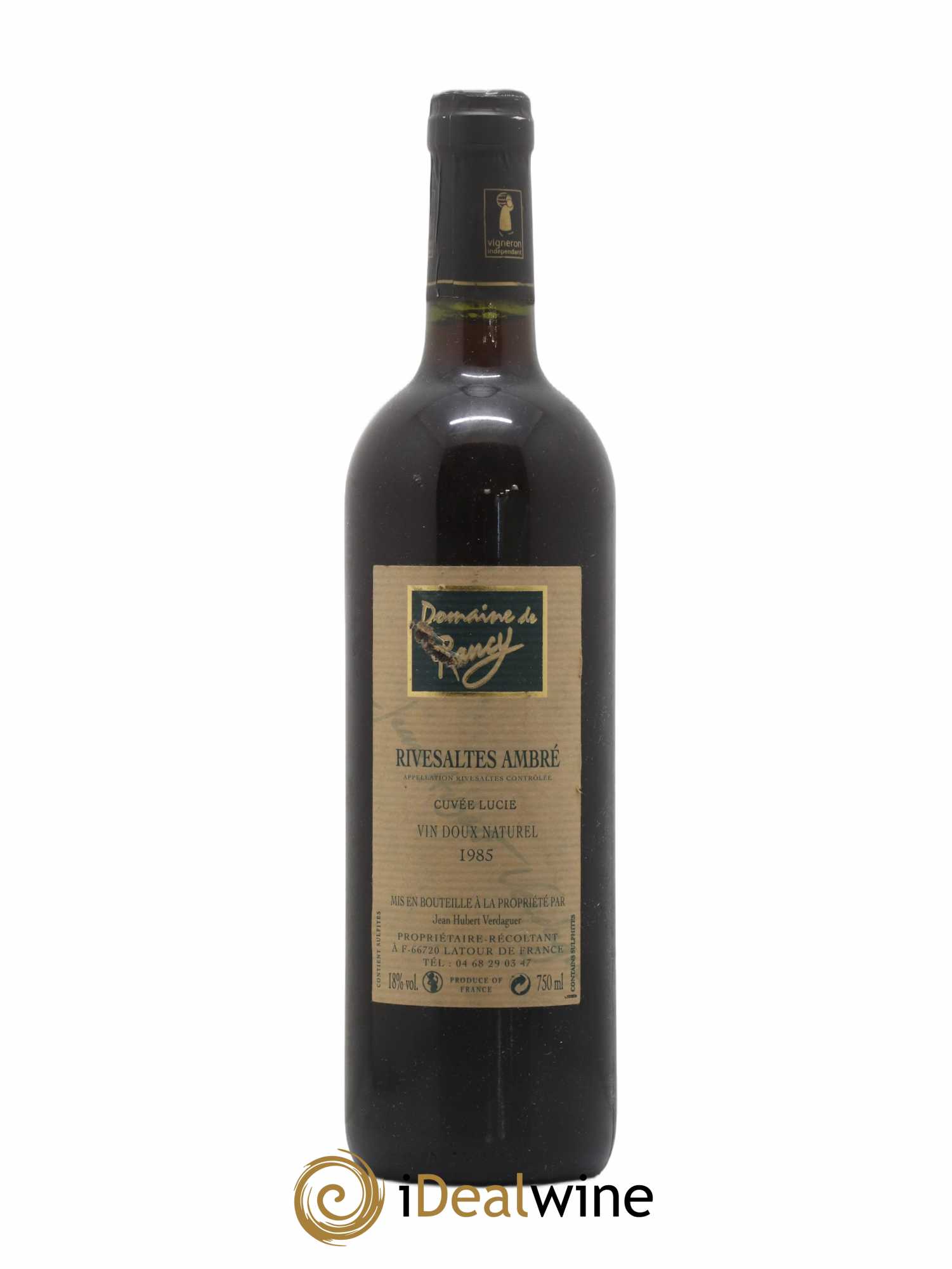 Rivesaltes Cuvée Lucie domaine de Rancy 1985 - Posten von 1 Flasche - 0