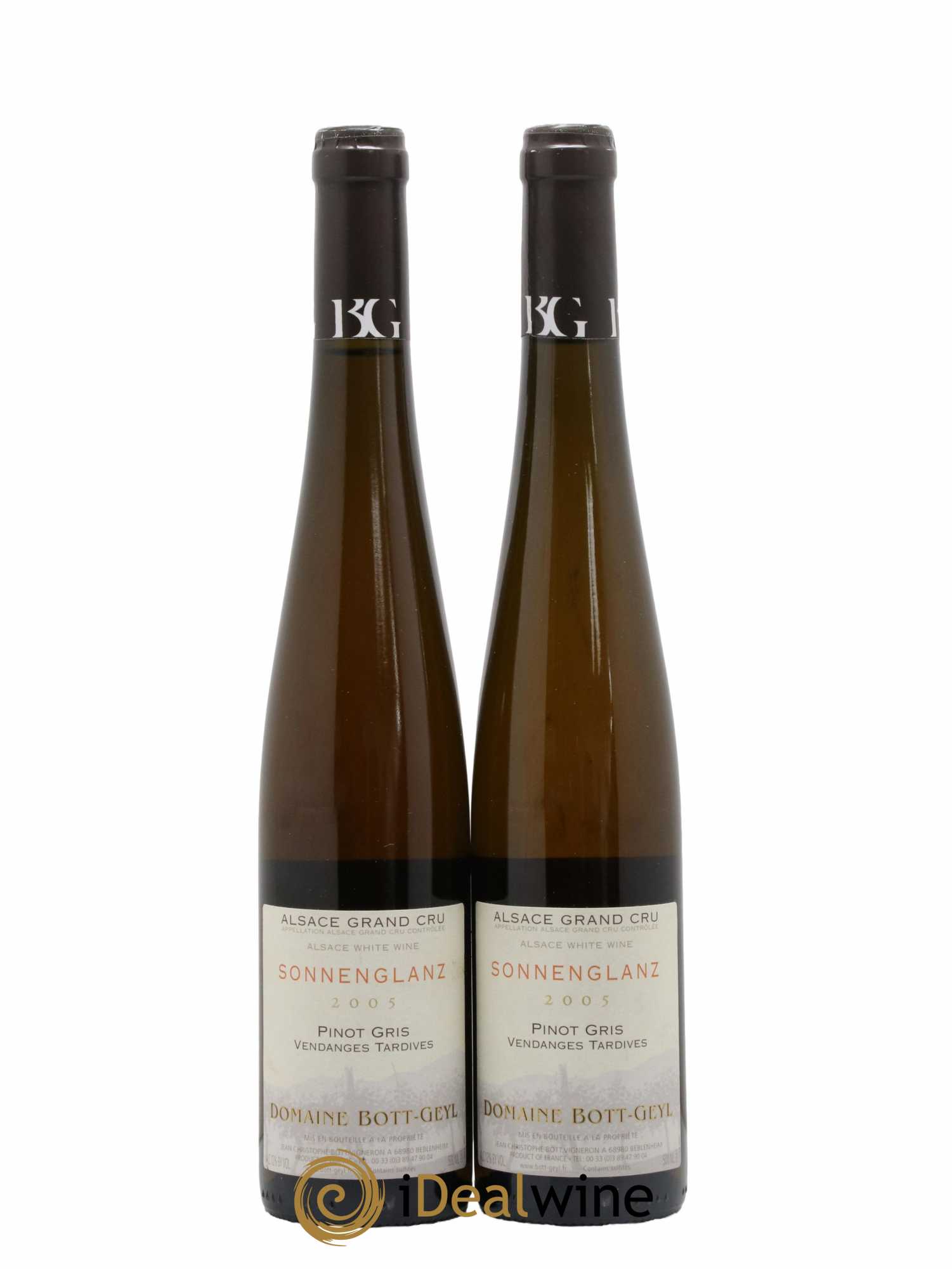 Alsace Pinot Gris Grand Cru Sonnenglanz Vendanges Tardives Bott-Geyl (Domaine) 2005 - Posten von 2 Flaschen - 0