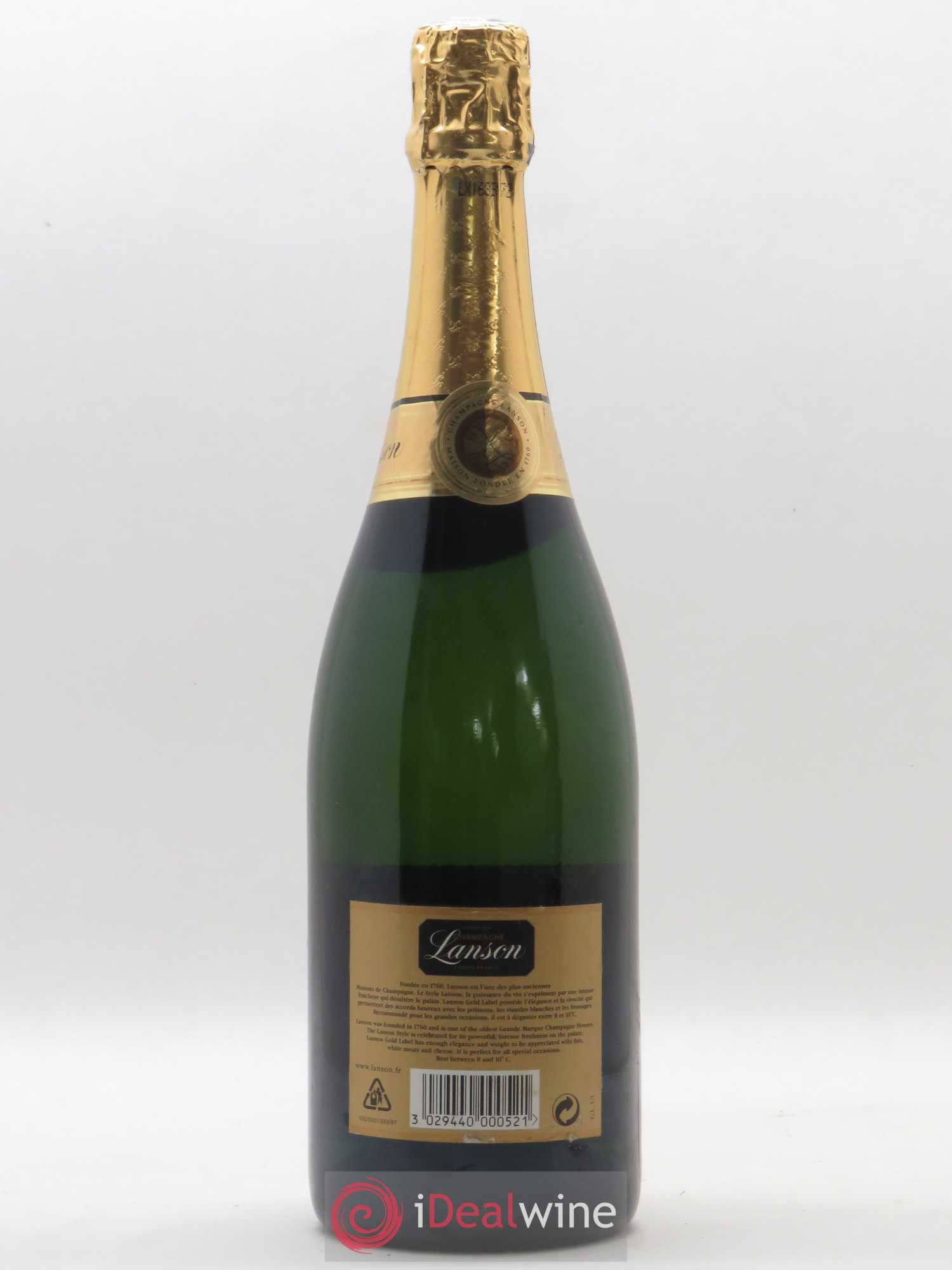 Champagne Lanson Gold Label Brut 1996 - Lot de 1 bouteille - 1