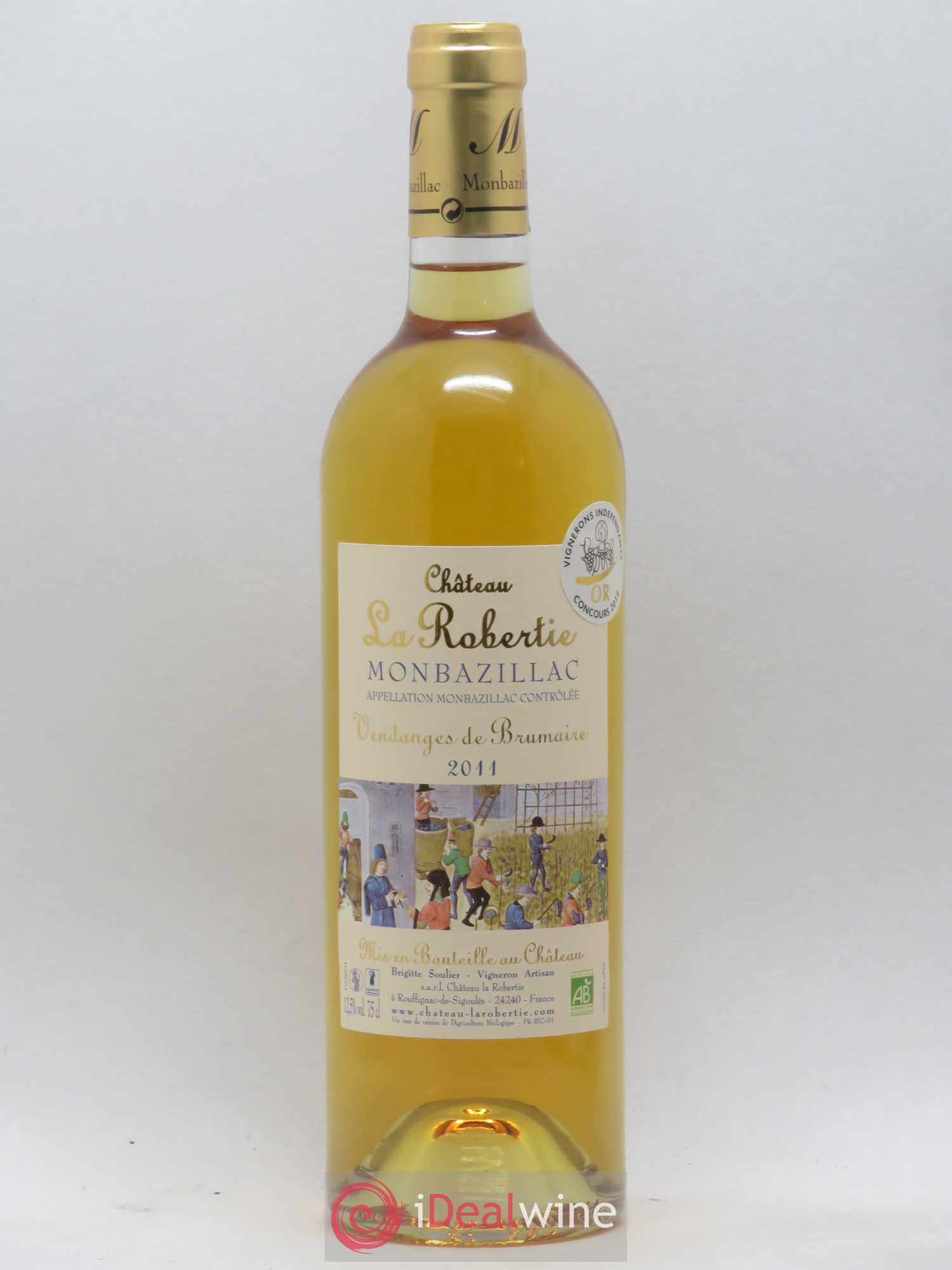 Monbazillac Château La Robertie Vendanges de Brumaire 2011 - Lot de 1 bouteille - 0