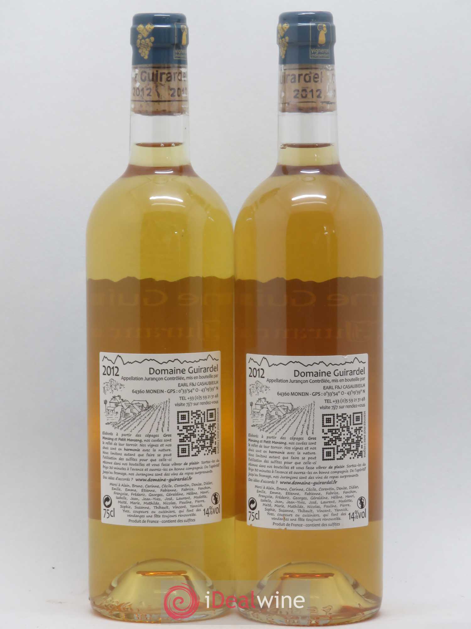 Jurançon Sec dé Prat Domaine Guirardel 2012 - Posten von 2 Flaschen - 1